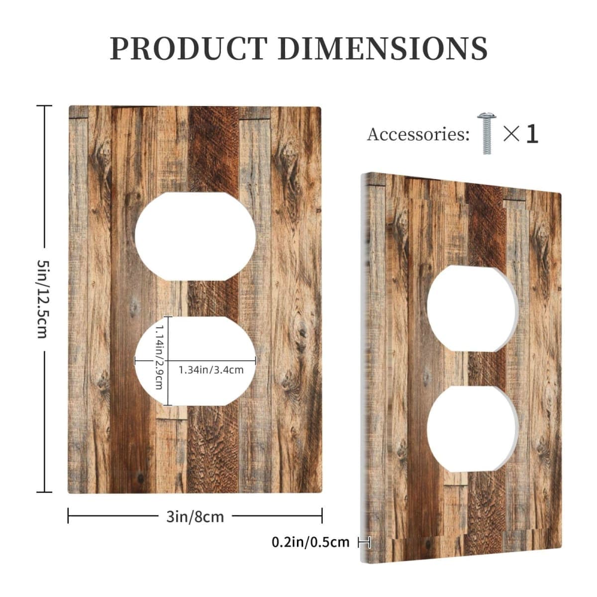 Spshian Outlet Covers Rustic Brown Wood Vintage Plank 1 Gang Duplex Light Switch Cover Plate Decorative Wall Plates Electrical Switchplate Receptacle Cover for Farmhouse Cabin Home Decor thumbnail 5