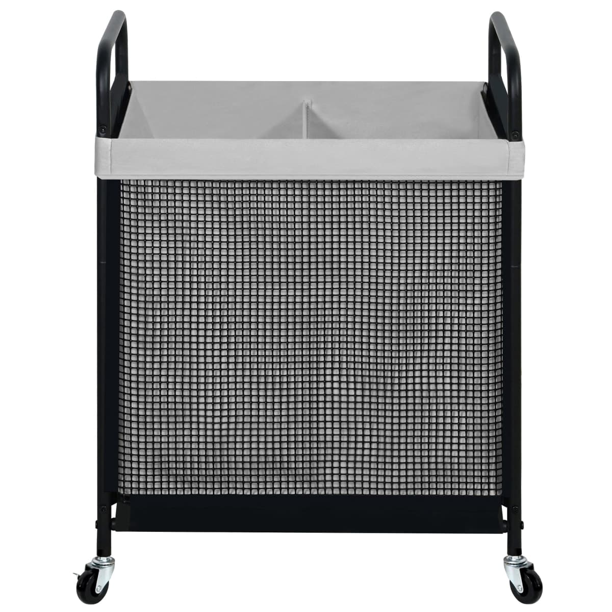 STO STO Laundry Hamper 2 Section, 100L Rolling Laundry Sorter Cart with Removable and Washable Liner Bag, Clothes Hamper with Wheels and Metal Handle for Laundry Room and Bedroom, Gray — image 1
