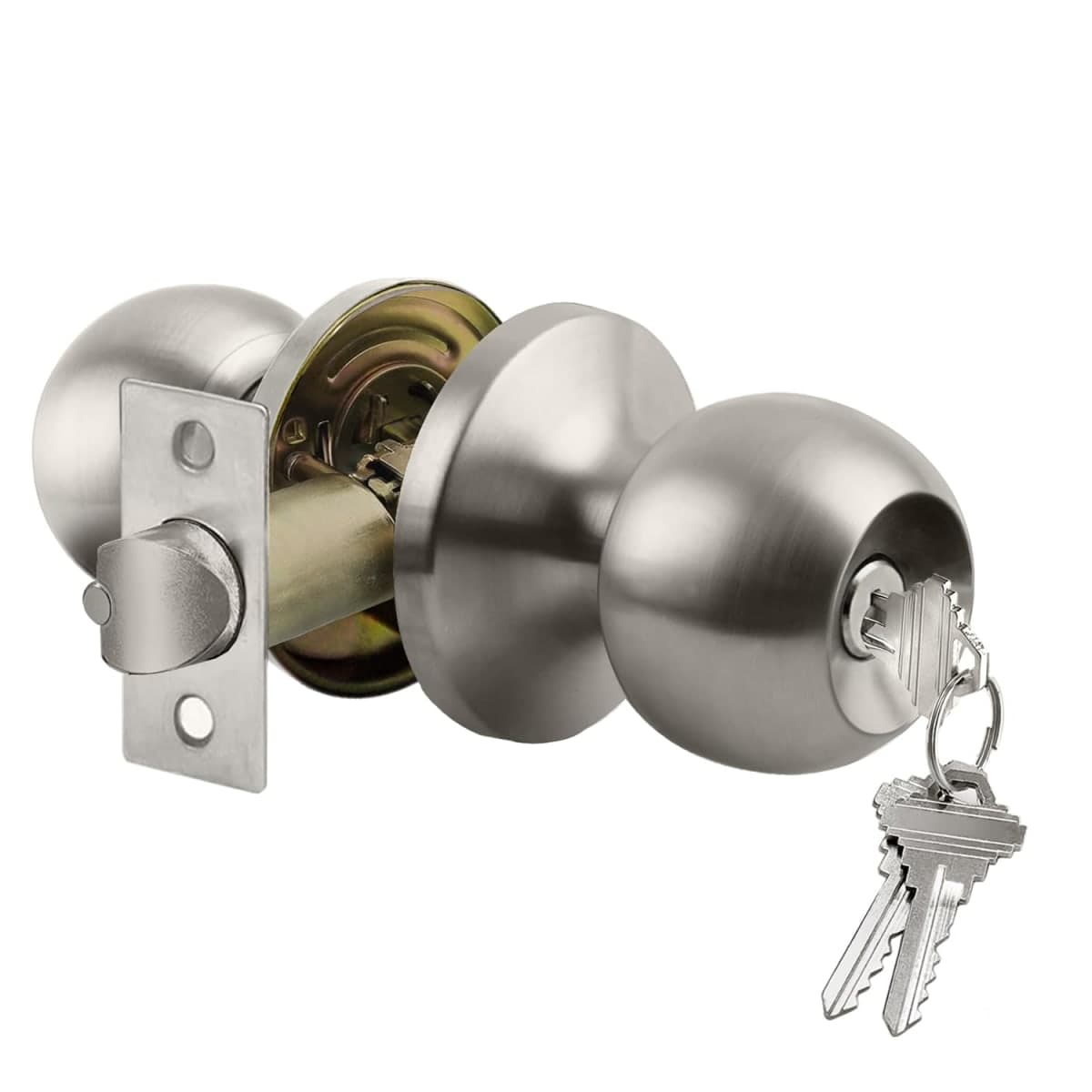 Satin Nickel Keyed Entry Door Knob — image 1