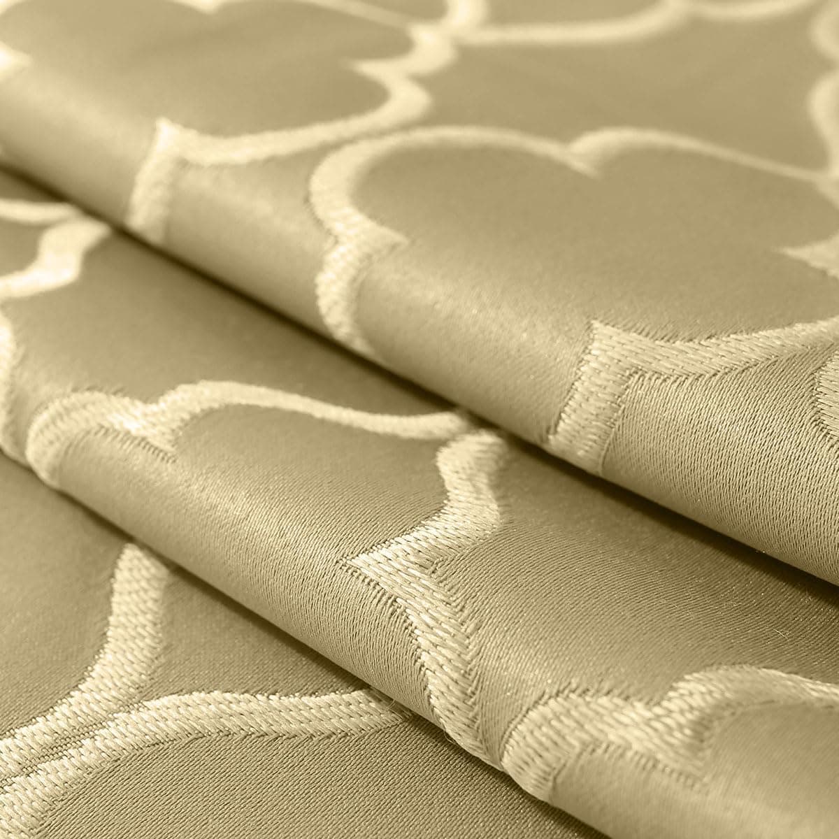 SASTYBALE Jacquard Christmas Tablecloth Flower Pattern Polyester Table Cloth Spill Proof Dust-Proof Table Cover for Kitchen Dining Tabletop Decoration (Rectangle, 60" x 102" (8-10 Seats),Gold) thumbnail 5