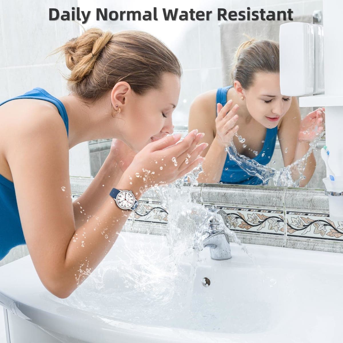 TWOPTION Nurse Watch for Women Waterproof Analog Silicone Watch with Second Hand Nursing Watch, BLUE, Professional and Fashionable thumbnail 3