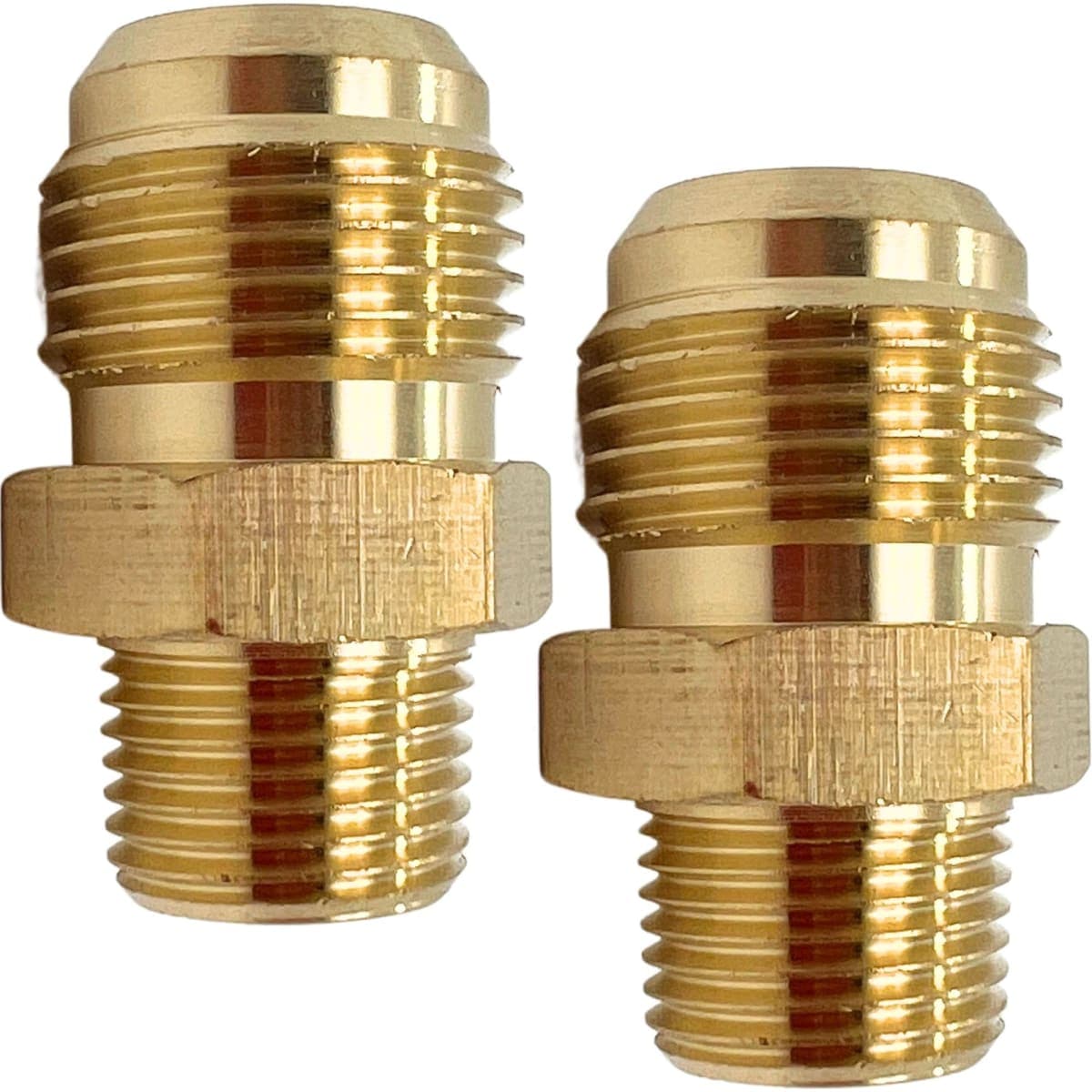 2 Pack 5/8" Flare x 3/8 Inch NPT Male Brass Couples Tube Fitting Half Union Gas Adapter Connector by CX WONDERLAND — image 1