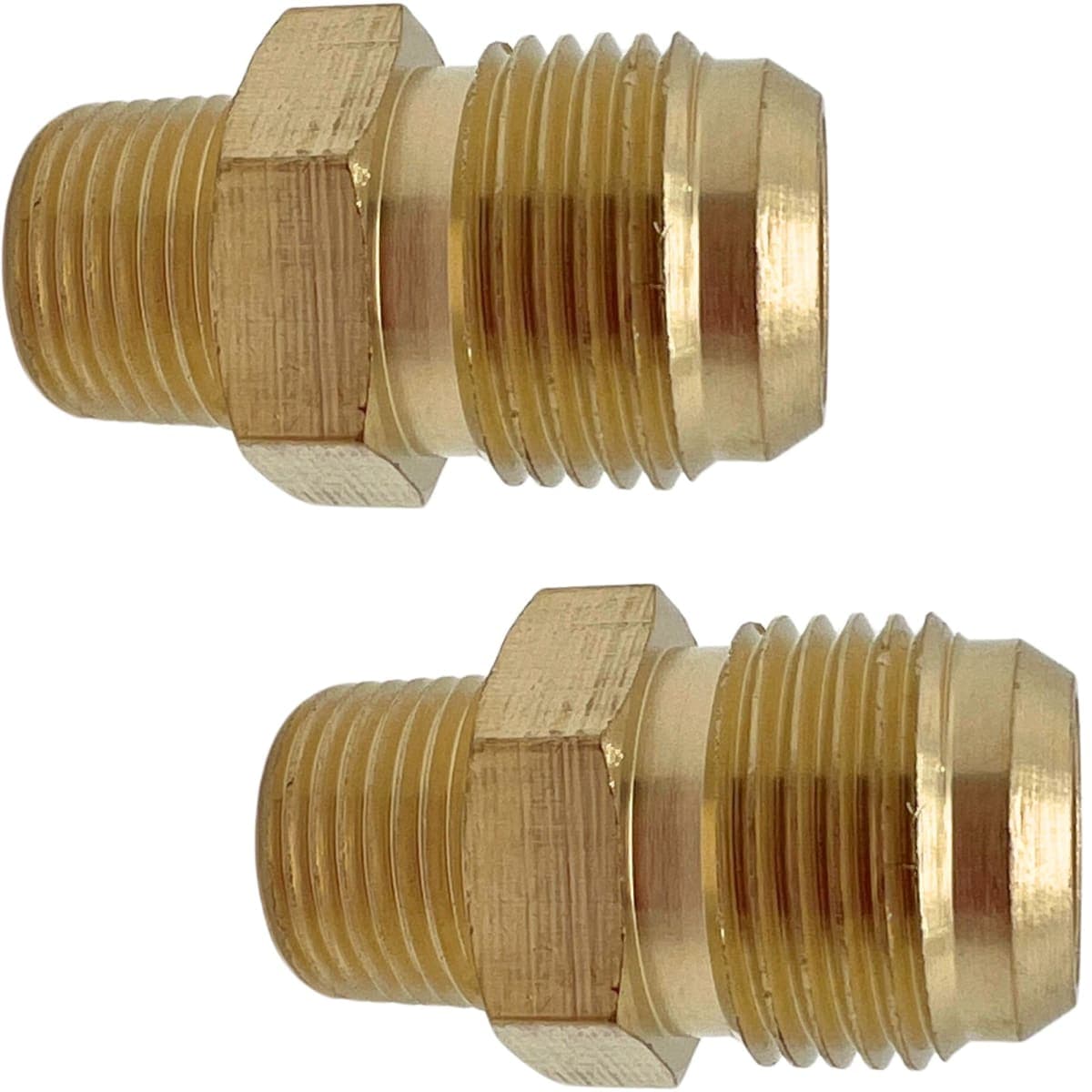 2 Pack 5/8" Flare x 3/8 Inch NPT Male Brass Couples Tube Fitting Half Union Gas Adapter Connector by CX WONDERLAND thumbnail 2