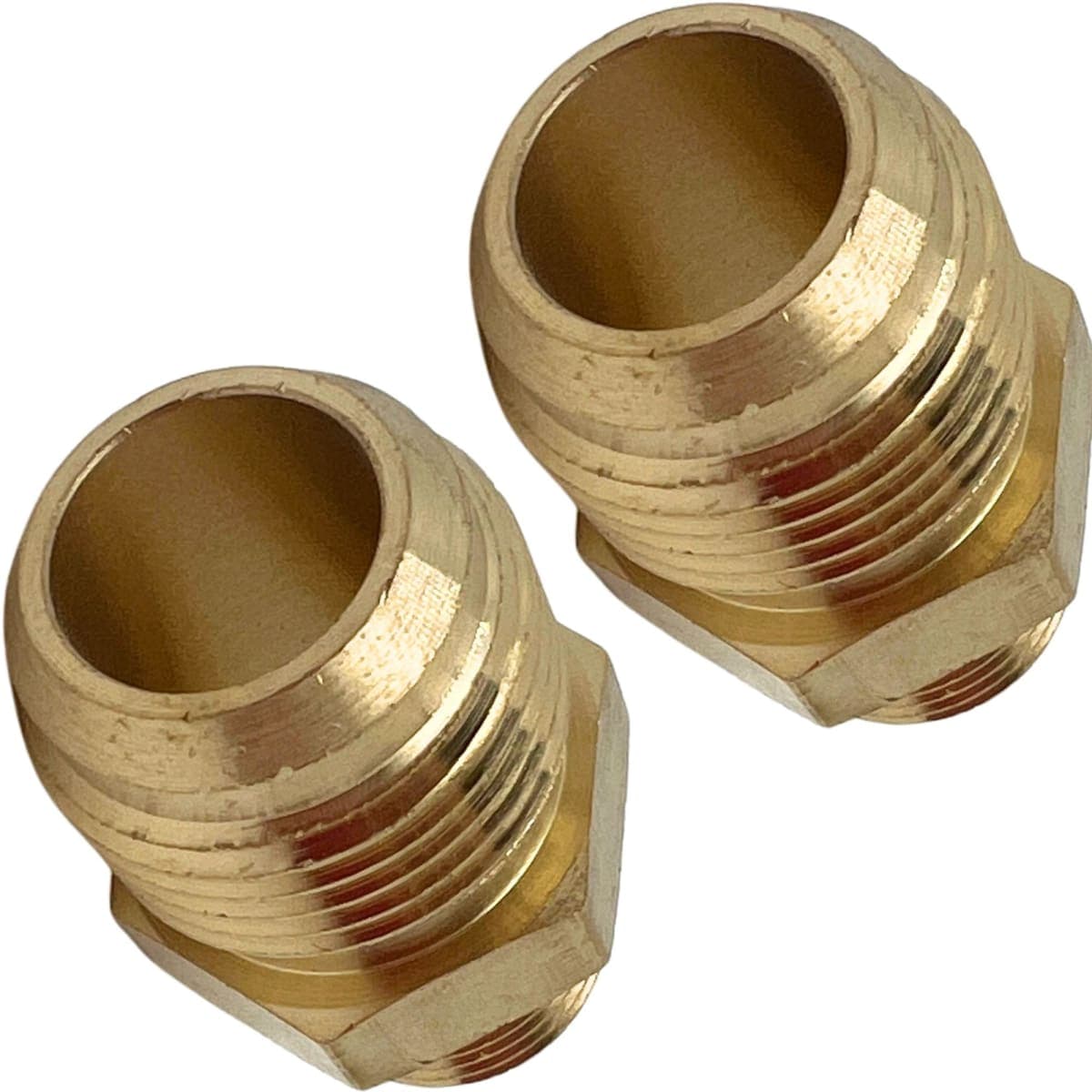 2 Pack 5/8" Flare x 3/8 Inch NPT Male Brass Couples Tube Fitting Half Union Gas Adapter Connector by CX WONDERLAND thumbnail 3