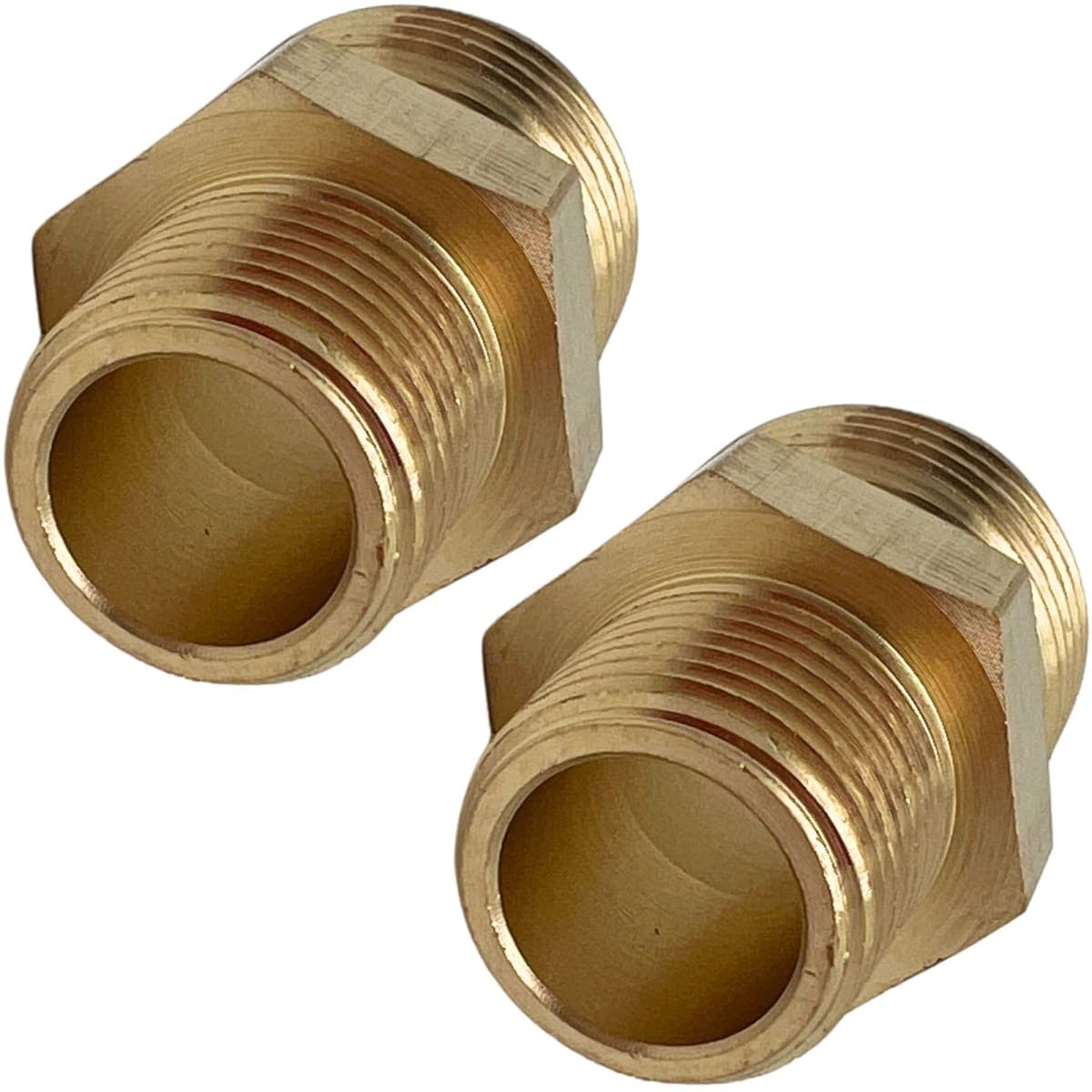 2 Pack 5/8" Flare x 3/8 Inch NPT Male Brass Couples Tube Fitting Half Union Gas Adapter Connector by CX WONDERLAND thumbnail 4