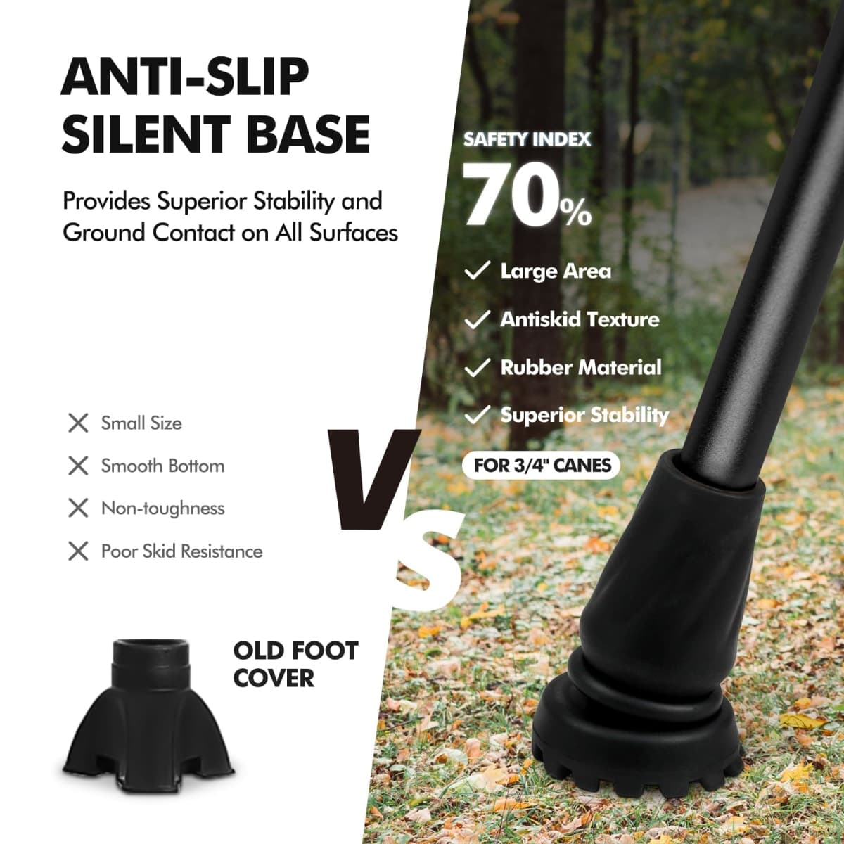 GPTCAMP Walking Cane and Walking Stick for Men Women,Lightweight Folding Canes with Offset Soft CushionedHandle,Adjustable&Collapsible,Mobility & Leg Surgery Recovery (Black) thumbnail 5