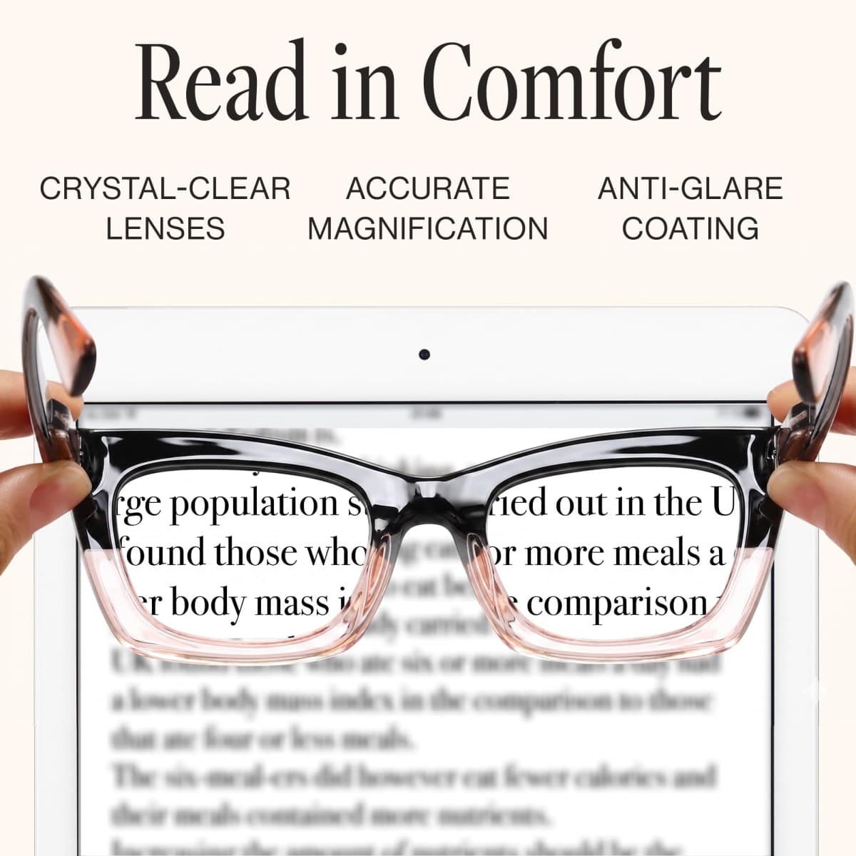 CCVOO Reading Glasses Women - Lightweight Readers with Blue Light Protection - UV 400 Cheaters Spring Hinge thumbnail 3