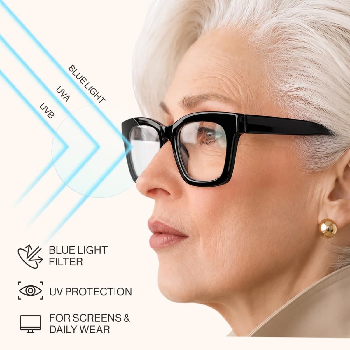 CCVOO Reading Glasses Women - Lightweight Readers with Blue Light Protection - UV 400 Cheaters Spring Hinge thumbnail 4