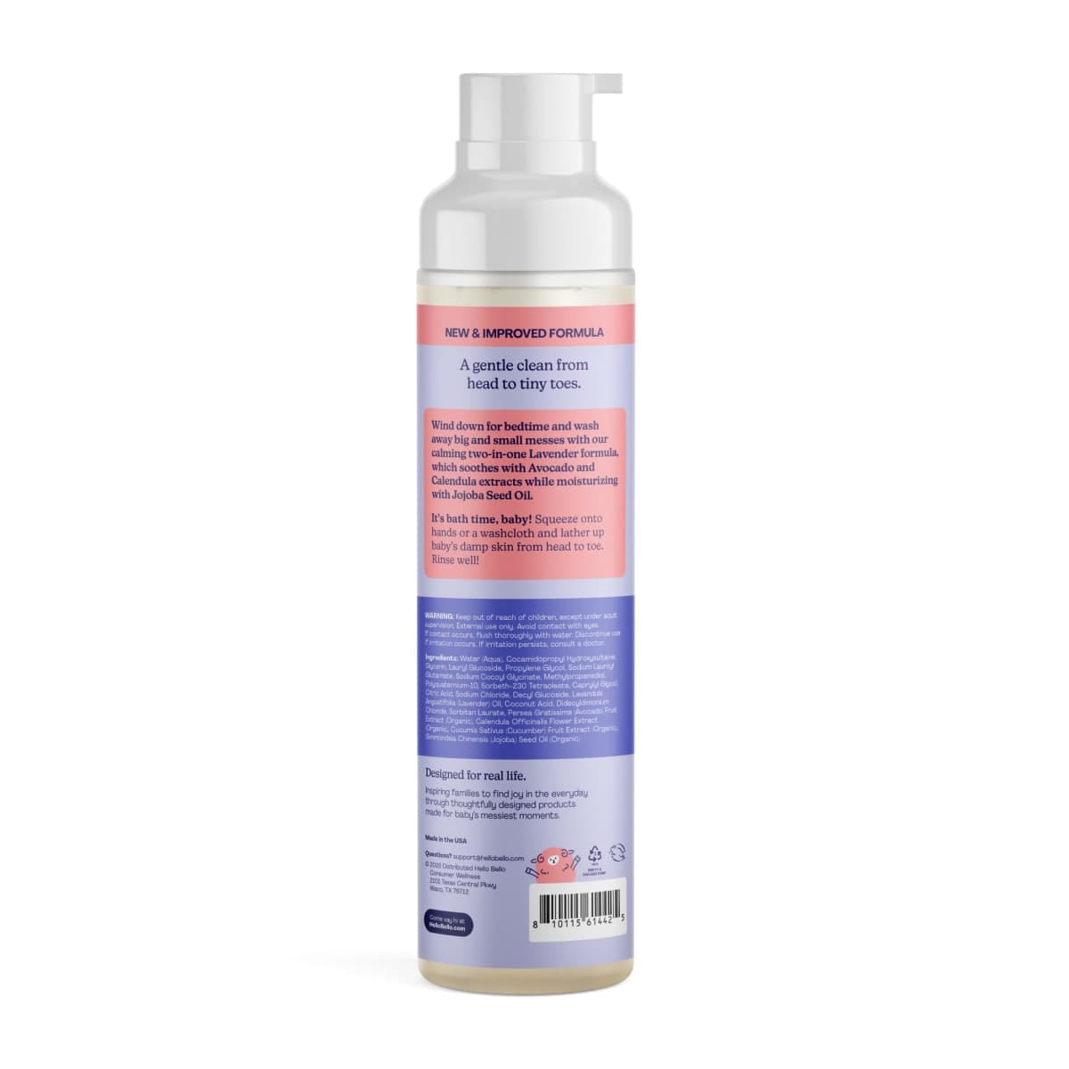 Hello Bello Ultra-Hydrating Baby Shampoo & Body Wash, Soft Lavender Scent, Tear Free & Safe for Sensitive Skin, Dermatologist Tested & Pediatrician Approved, 10oz Bottle thumbnail 4