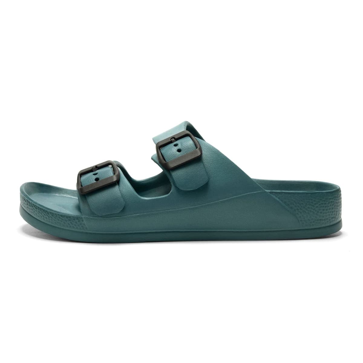 FUNKYMONKEY Men's Comfort Slides Double Buckle Adjustable EVA Flat Sandals (9 M US, PEACOCK BLUE/SPK) thumbnail 2