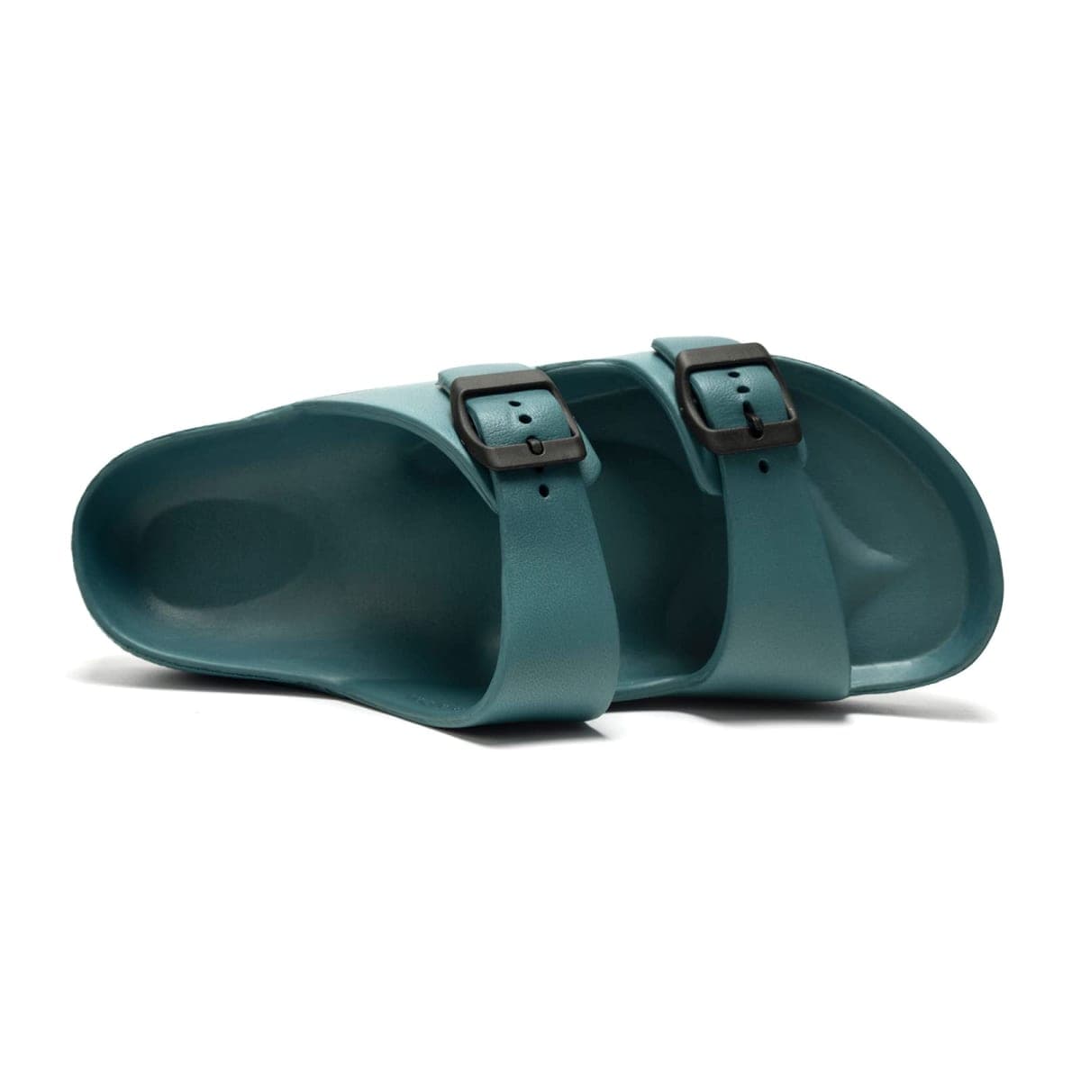 FUNKYMONKEY Men's Comfort Slides Double Buckle Adjustable EVA Flat Sandals (9 M US, PEACOCK BLUE/SPK) thumbnail 3