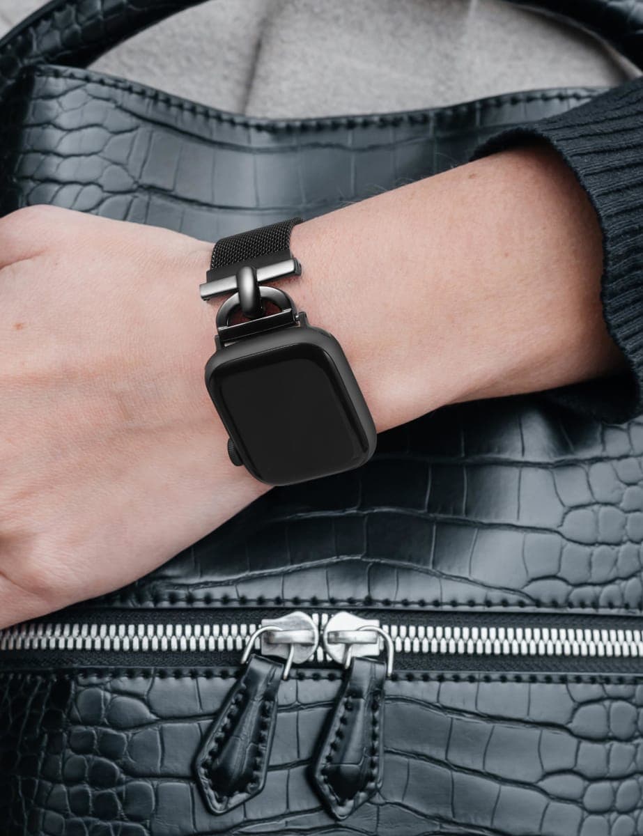 BEEXI Stainless Steel Magnetic Loop Compatible with Apple Watch Band 38mm 40mm 41mm 42mm Women Metal Mesh D-shaped Clasp Strap for iWatch SE Series 10/9/8/7/6/5/4/3/2/1/Ultra(1/2) Rose Gold thumbnail 3