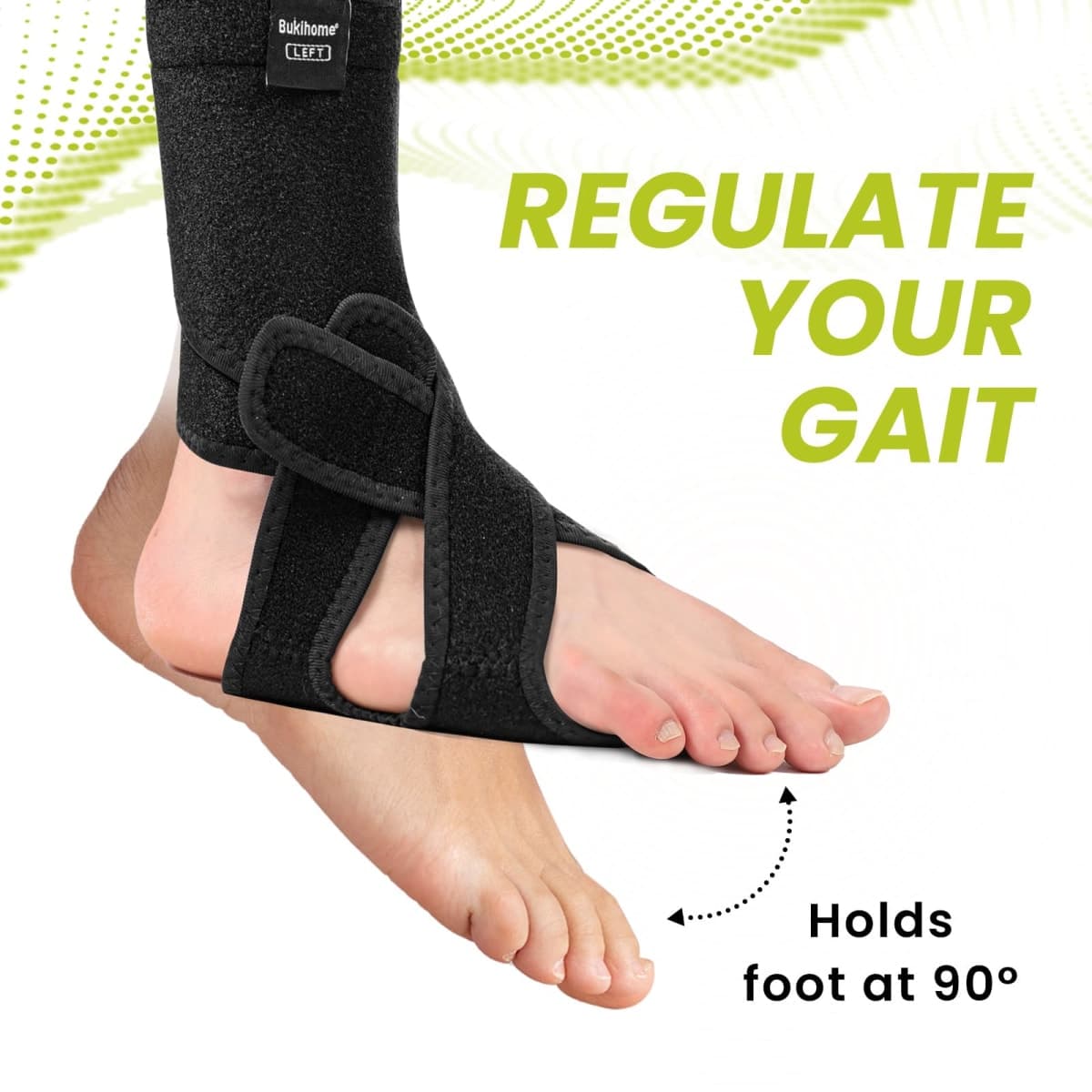 Bukihome Adjustable AFO Foot Drop Brace - Foot Support for Walking with Shoes, Socks, or Barefoot - Relieves Foot Drop, Plantar Fasciitis, Stroke & MS Recovery - Unisex（Right） thumbnail 2