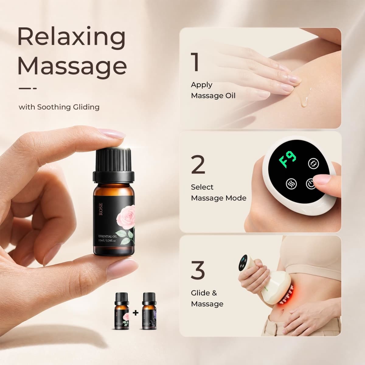 swancode Lymphatic Drainage Massager & Handheld Body Sculpting Machine for Legs, Arms, Belly & Body Massage, Anti Cellulite Massage Tool with Red-Light, 9-Level Heat & Vibration for Relaxation thumbnail 5