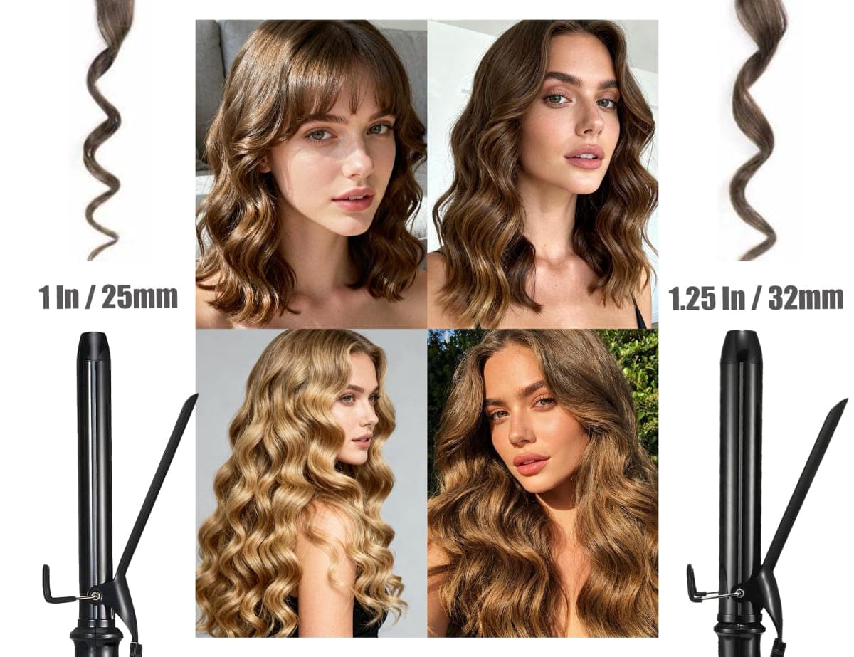 Lanvier 1 Inch Extra Long Hair Curling Iron with Ceramic Tourmaline Barrel, Professional Hair Curler up to 450°F with Dual Voltage for Worldwild Use, Hair Waving Style Tool for Girls&Women–Black thumbnail 4