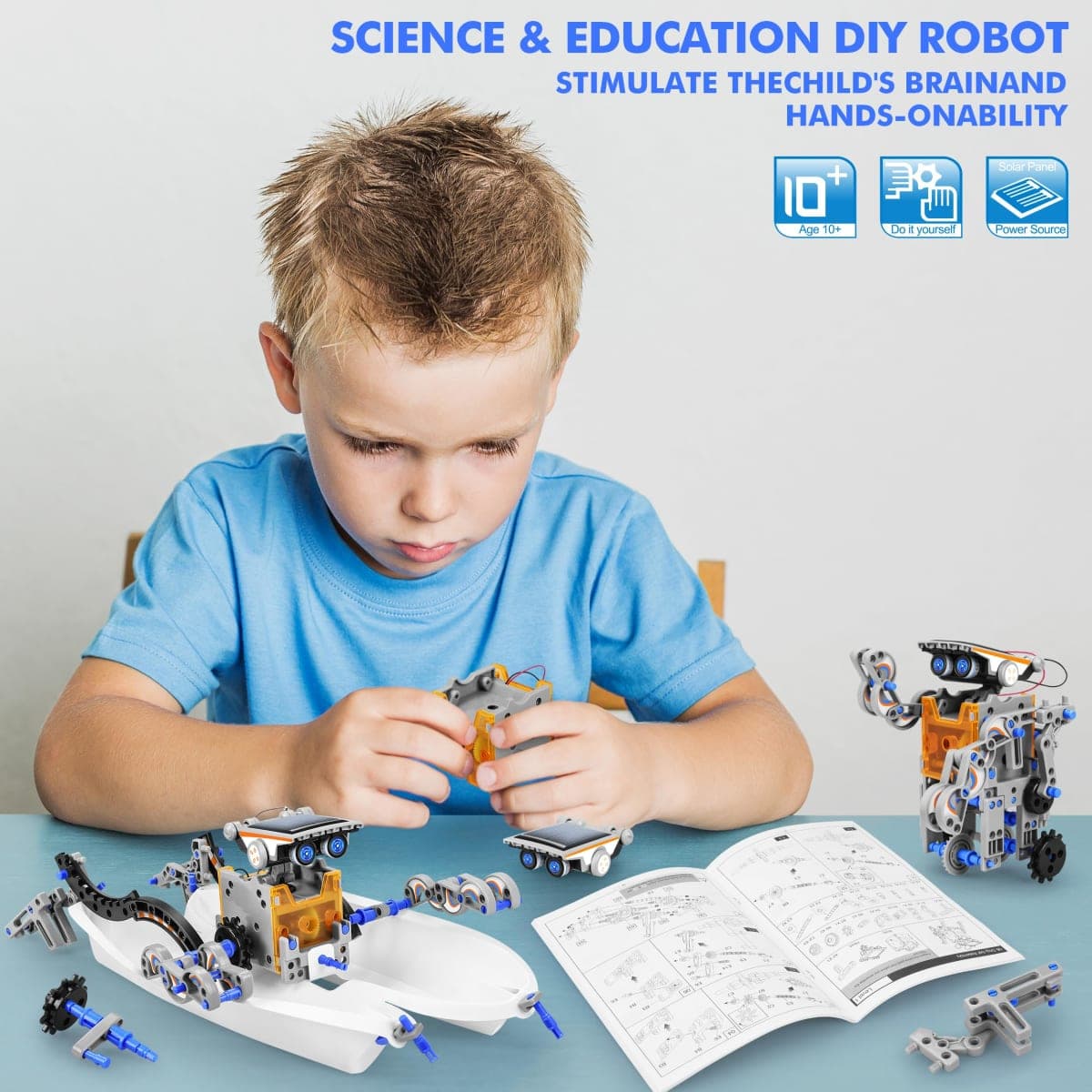 Bottleboom STEM 13-in-1 Education Solar Power Robots Toys for Boys Age 8-12, Educational Toy Science Kits for Kids Experiment Robotics Set Birthday Gifts for 8 9 10 11 12 Years Old thumbnail 4