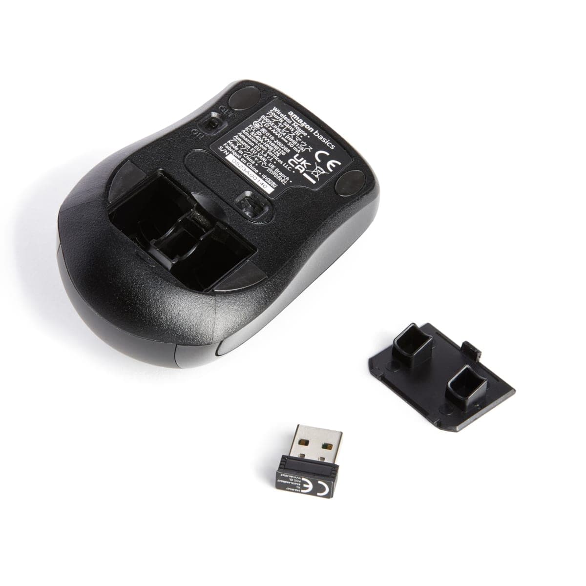 Amazon Basics Wireless Computer Mouse with Nano Receiver, Black thumbnail 4