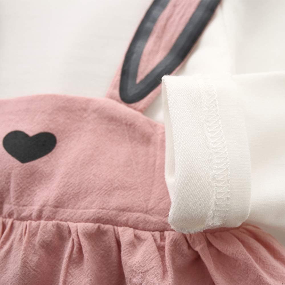 Toddler Kids Baby Girl Easter Outfit Long Sleeve Rabbit Style Dress Summer Clothes, Pink, 12-18 Months thumbnail 4