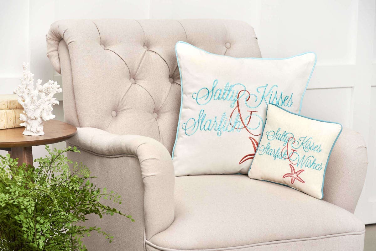 C&F Home 10" Embroidery Pillow, Salty Kisses Starfish thumbnail 2