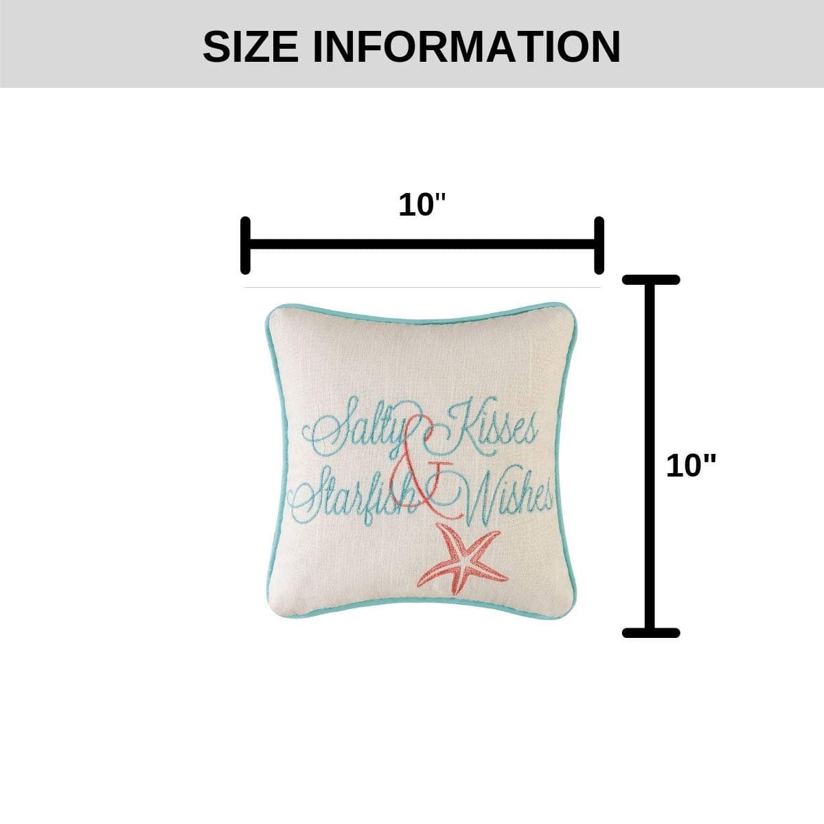 C&F Home 10" Embroidery Pillow, Salty Kisses Starfish thumbnail 3