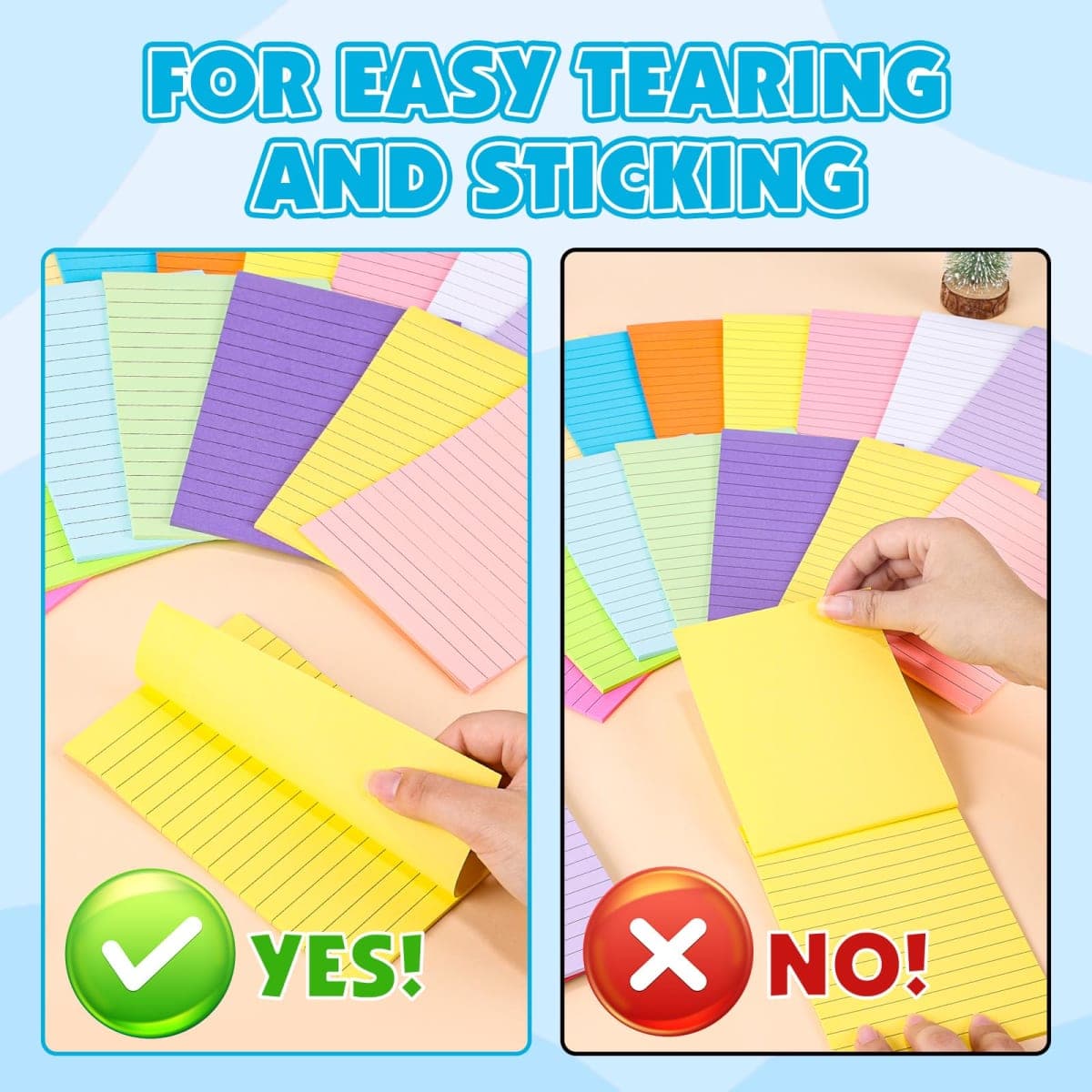 18 Pads Lined Sticky Notes, 18 Colors 4in x 6in Self Stick Note Pads, Strong Adhesive Sticky Note with Lines, Large Sticky Notes for School, Home, Office, 24 Sheets/Pad thumbnail 5