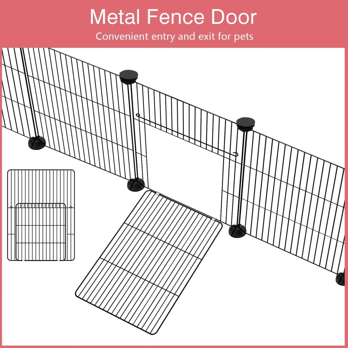 VISCOO 12 Panels Small Animal Playpen,Pet Playpen with Waterproof Mat,C&C Cage for Guinea Pigs,Puppy Play Pen,Bunny Playpen,Indoor Outdoor Portable Metal Wire Yard Fence thumbnail 3