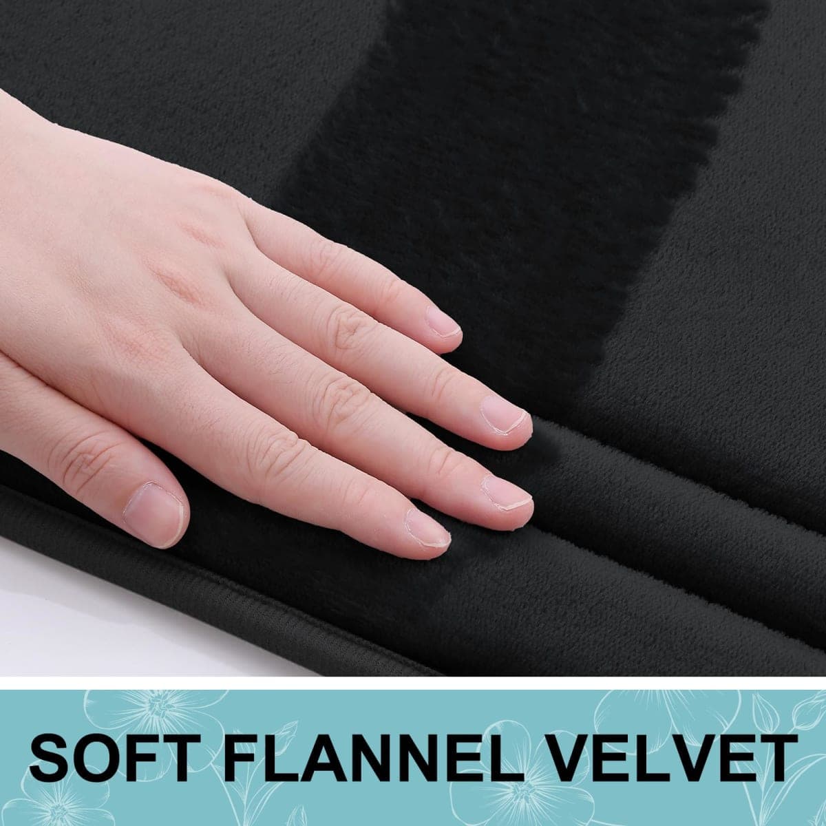 Grandaily Memory Foam Bath Mat Rug 30x20, Ultra Soft, Non-Slip and Absorbent Bathroom Rugs, Machine Wash Dry, Comfortable Bath Rug Carpet for Bathroom Floor, Tub and Shower, Black thumbnail 3