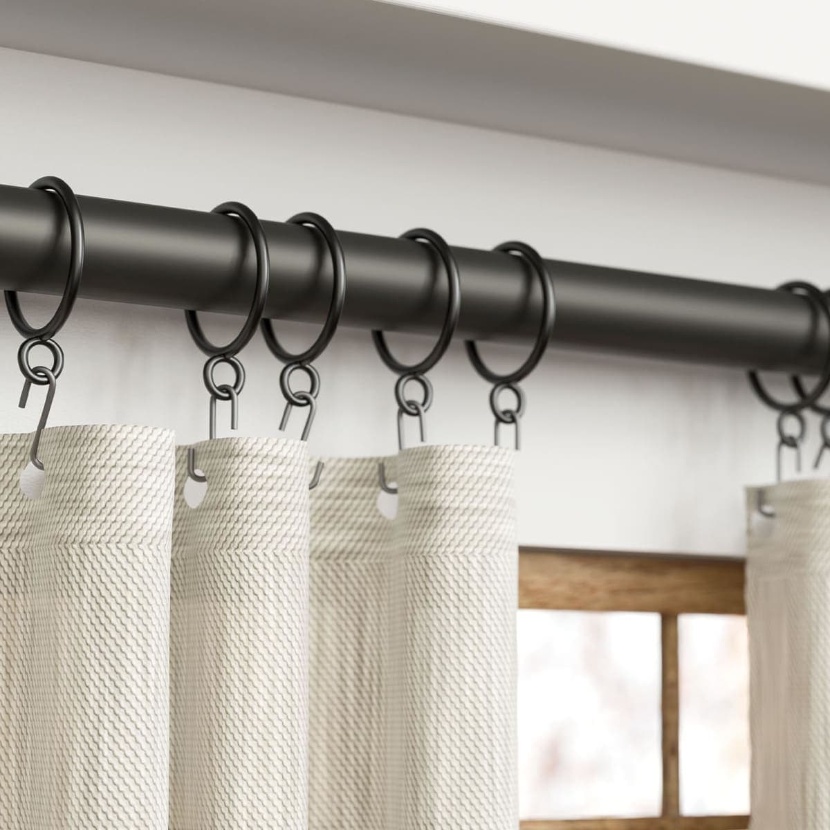 GASRONS 50 Pack Metal Curtain Rings with Eyelets, 1.5 inch Inner Diameter Drapery Rings Apply for Curtain Rods(Fits Up to 1 1/4-Inch Rod) thumbnail 5