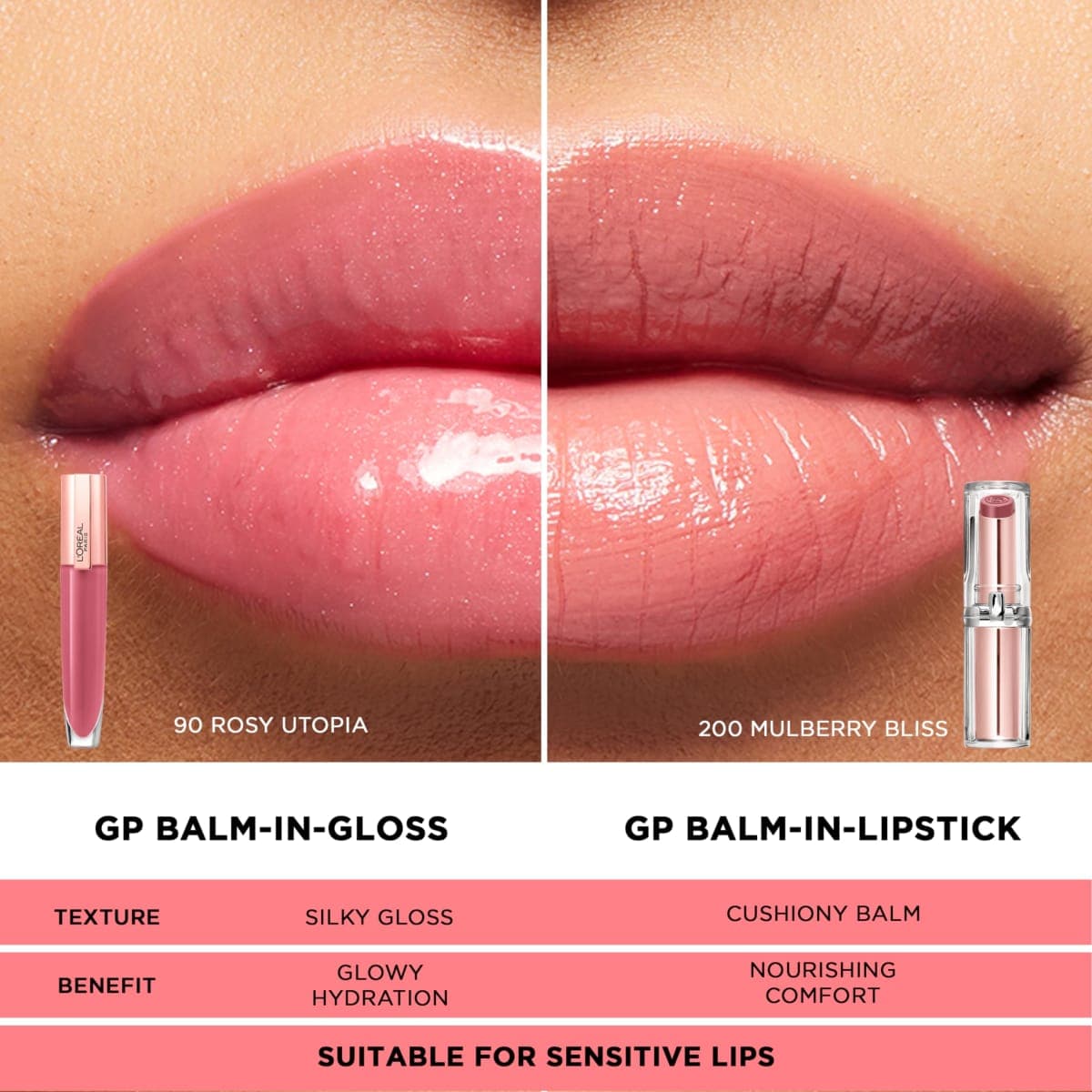 L’Oréal Paris Glow Paradise Balm-in-Gloss, Lip Balm, Non-Sticky Liquid Lip Balm with Pomegranate Extract & Hyaluronic Acid for Sensitive Lips, Dermatologist Tested, Sublime Magenta, 0.23 fl. oz. thumbnail 5