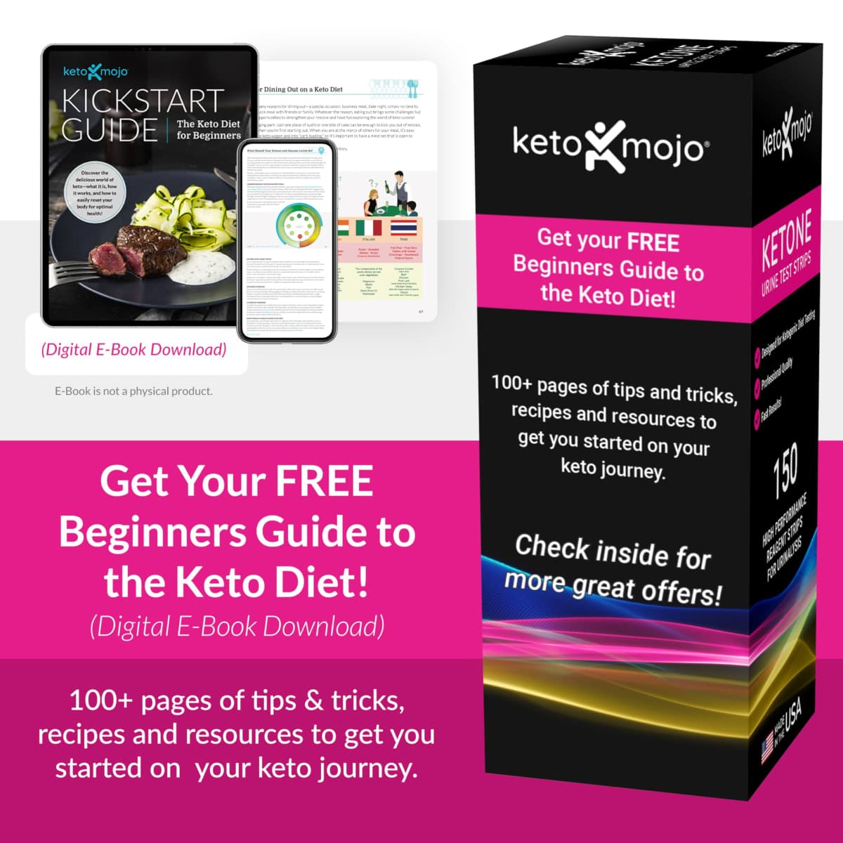 150 Ketone Urine Test Strips, App & Keto eBook Included, Extra-Long for Easy Sampling, Urinalysis Dipstick Test for Ketosis on Ketogenic, Low-Carb, and Fasting Diets thumbnail 2