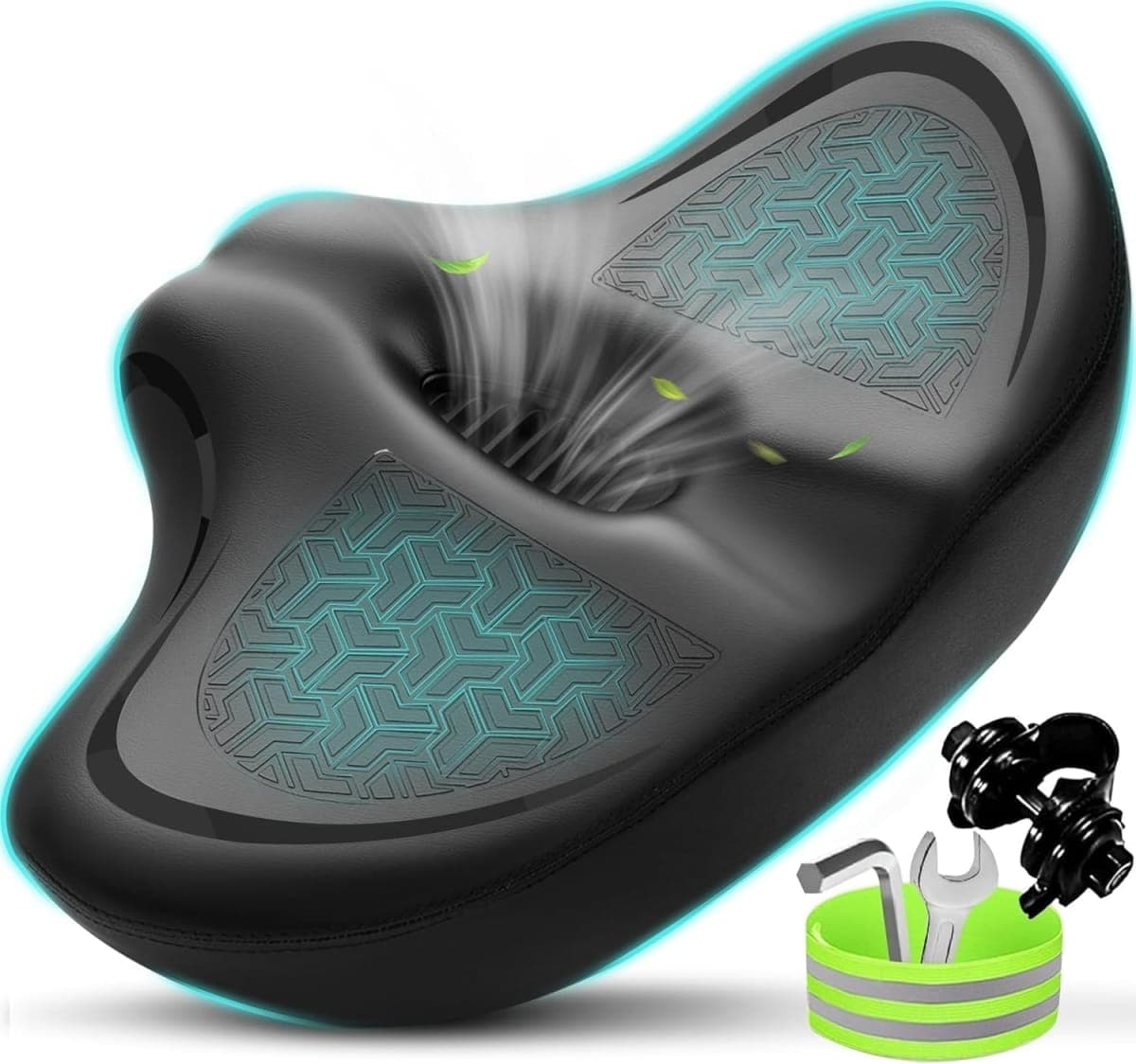 New Noseless Bike Seat Cushion for Men & Women - Extra Padding & Comfort Wide Bicycle Seat, Comfortable Saddle for Peloton Bikes, Exercise Bikes, Electric Bikes, Cruiser Bikes — image 1
