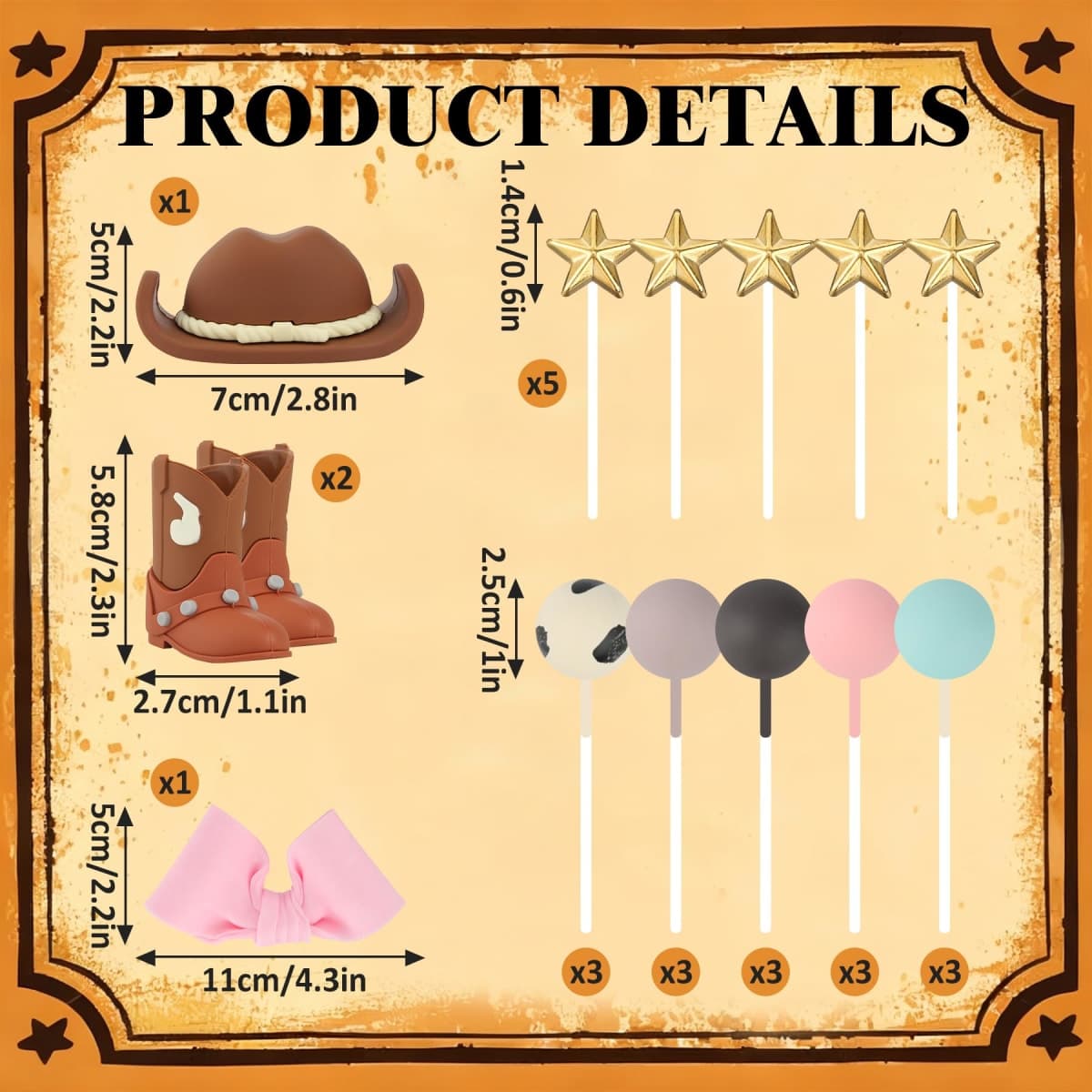 Boots or Bows Cake Topper - Western Theme Boots or Bows Gender Reveal Decorations, Cowboy Cowgirl Boy and Girl Gender Reveal Cake Decorations Party Supplies for Baby Shower Birthday Party thumbnail 2