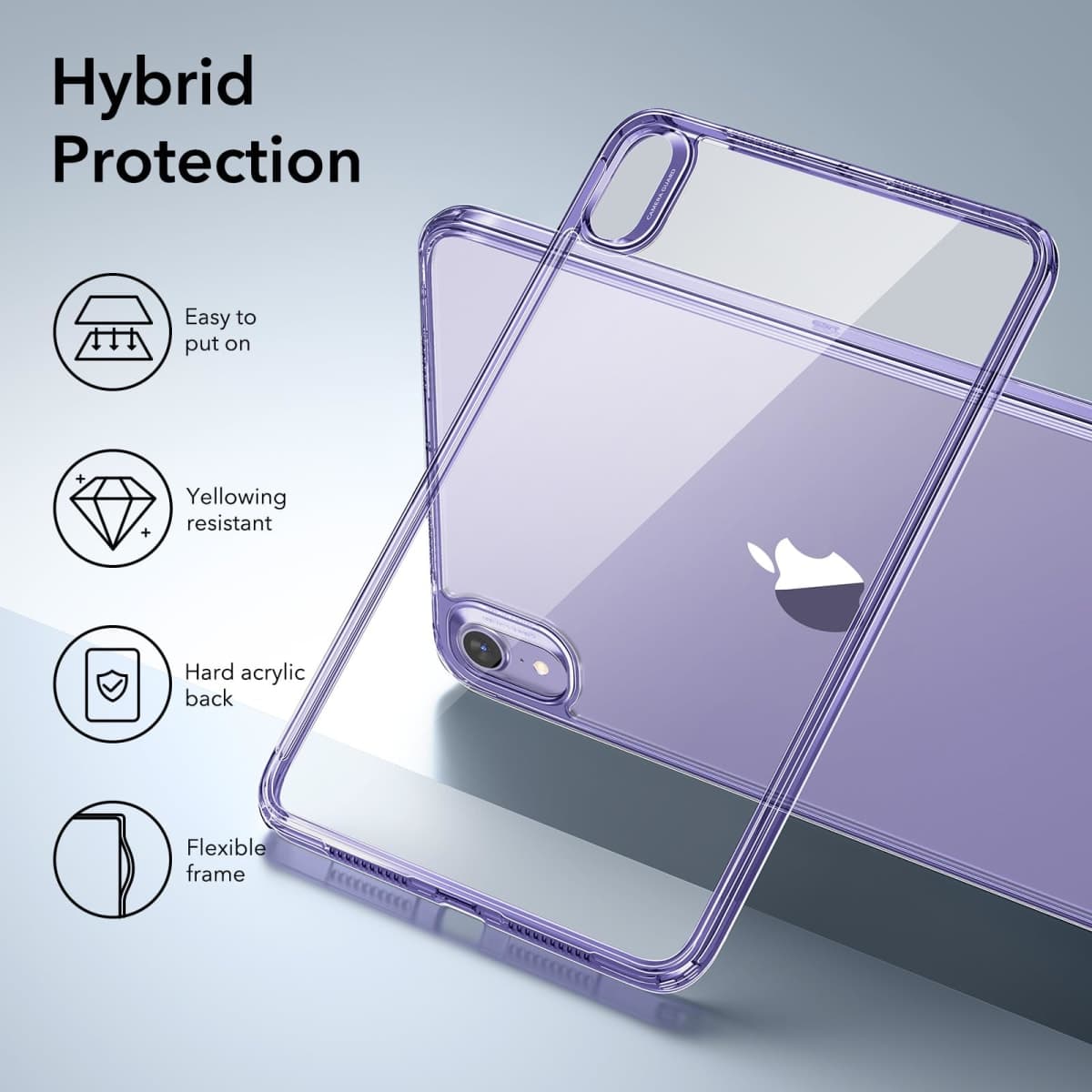 ESR for iPad mini 7 A17 Pro Case, iPad mini 7th/6th Generation Case (2024/2021), Slim and Light, Shock and Drop Protection, Yellowing Resistant, Supports Pencil Pro & Pencil (USB-C), Purple Clear thumbnail 5