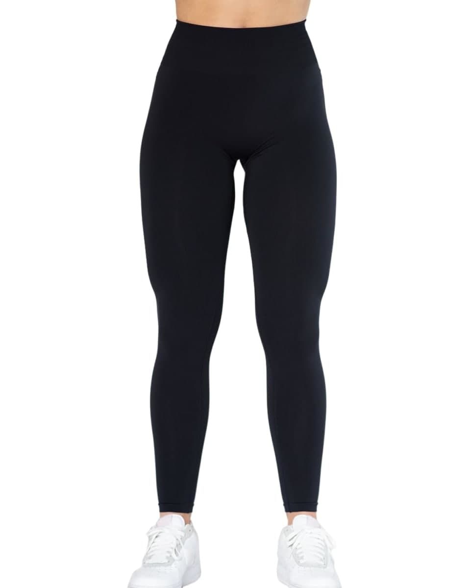 AUROLA Dream Collection Workout Leggings for Women High Waist Seamless Scrunch Athletic Running Gym Fitness Active Pants,Dark Black M thumbnail 4