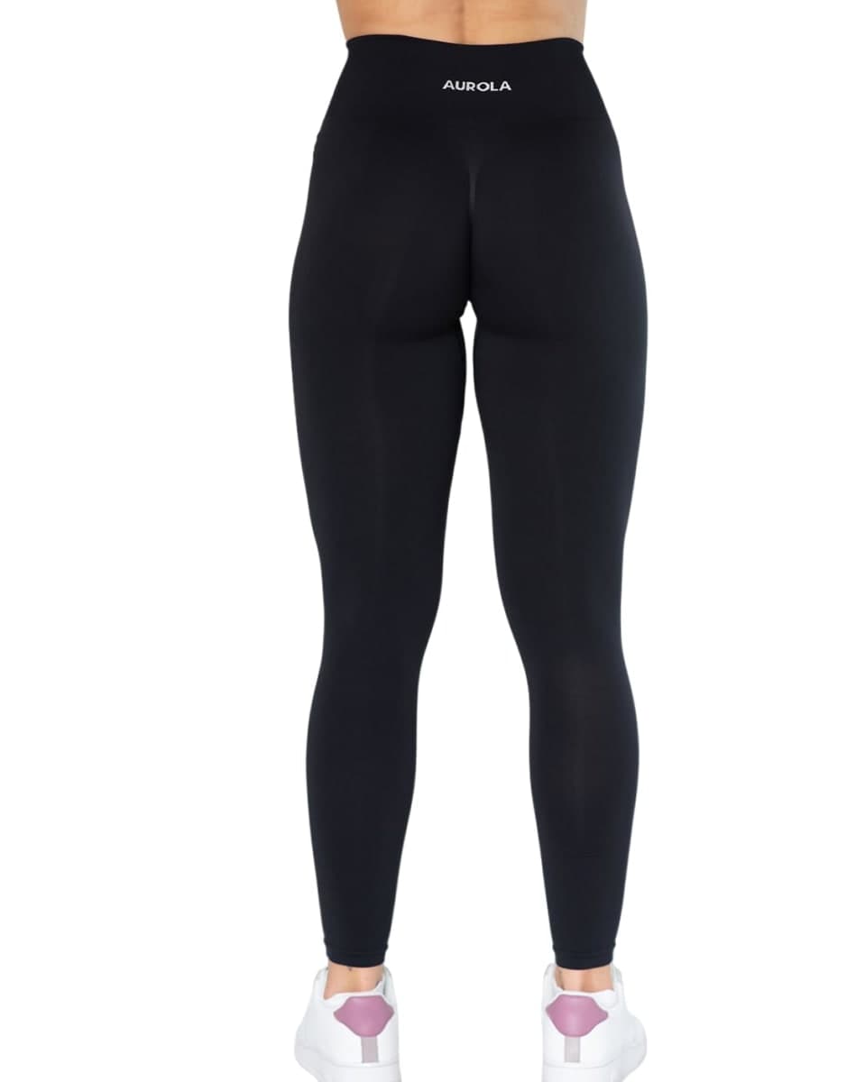 AUROLA Dream Collection Workout Leggings for Women High Waist Seamless Scrunch Athletic Running Gym Fitness Active Pants,Dark Black M thumbnail 5
