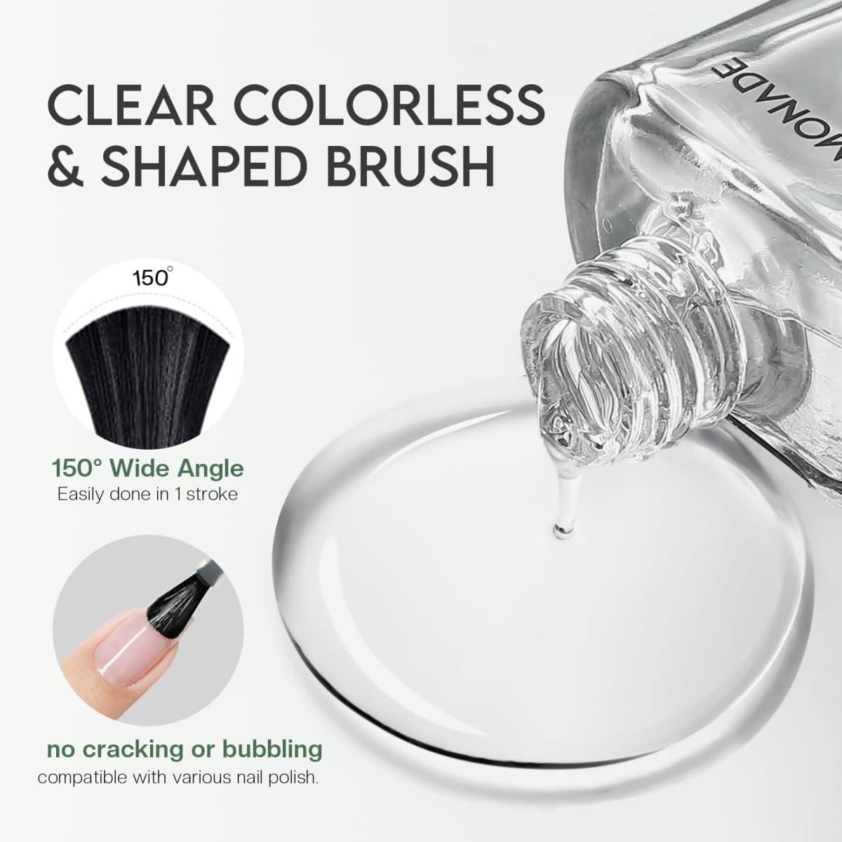 Glamonade Base Top Coat Nail Polish: Clear Quick Dry Nail Polish High Shine Long Lasting Glossy Regular Nail Lacquer Air Dry Fast Base Coat for Women Gift Nail Art Manicure Salon Quality thumbnail 5