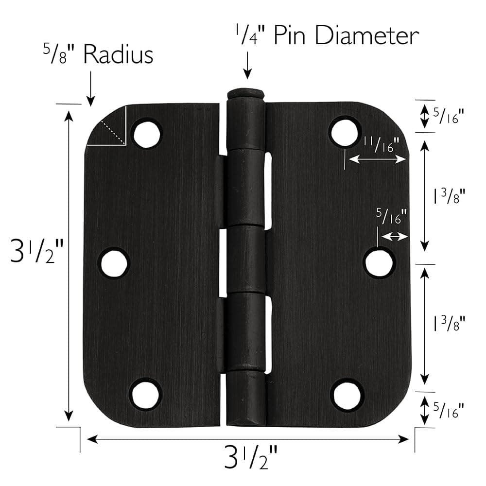 Design House 181438 3-Pack Door Hinge Bearing 3.5", Oil Rubbed Bronze, 3 Piece thumbnail 2