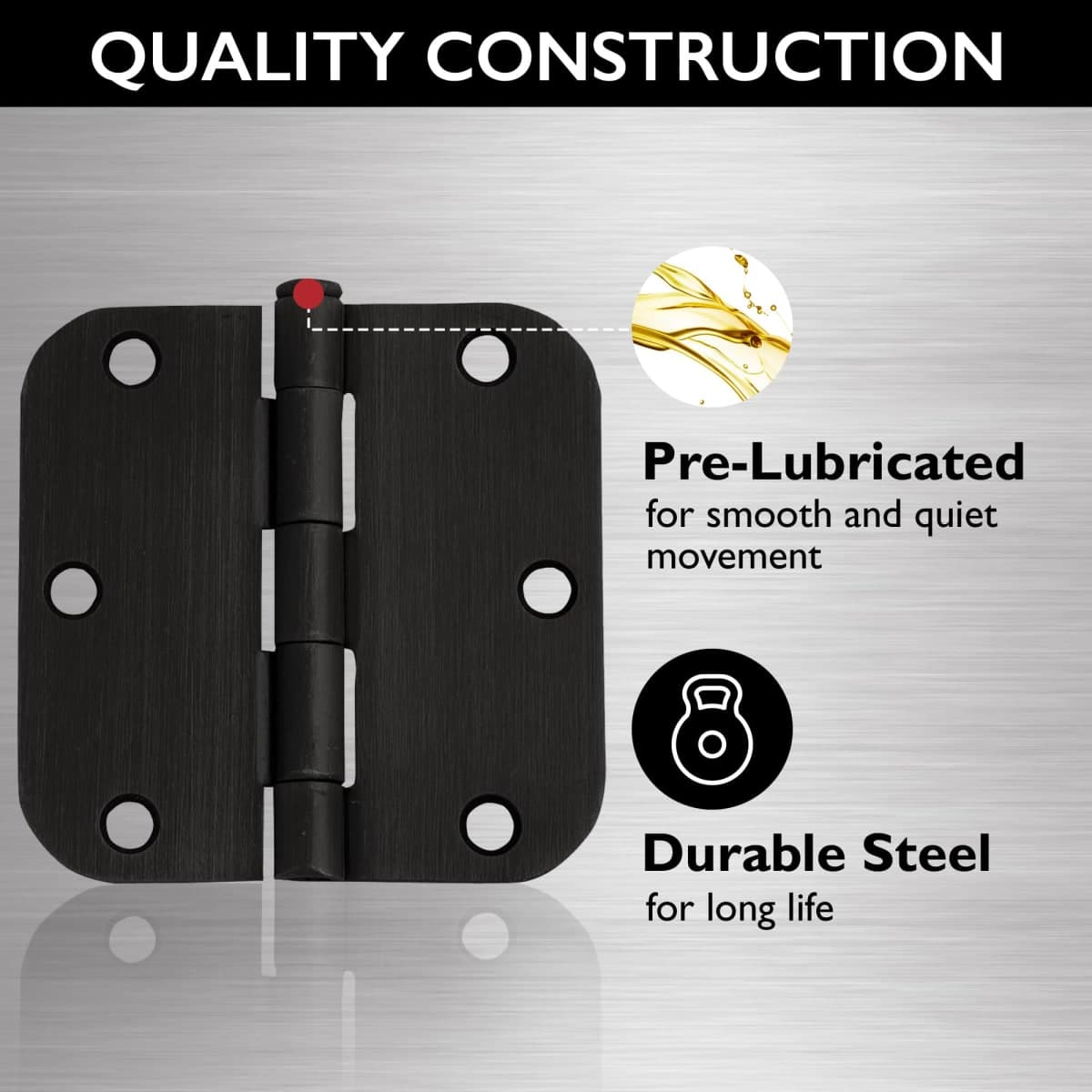 Design House 181438 3-Pack Door Hinge Bearing 3.5", Oil Rubbed Bronze, 3 Piece thumbnail 4
