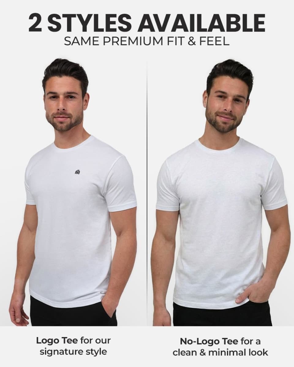 INTO THE AM Men's Plain Basic Tees 9 Pack Multipack - Fitted Crewneck Gym Classic Casual True Fashion Undershirts (Black/Black/Black/Charcoal/Charcoal/Charcoal/White/White/White, Large) thumbnail 2