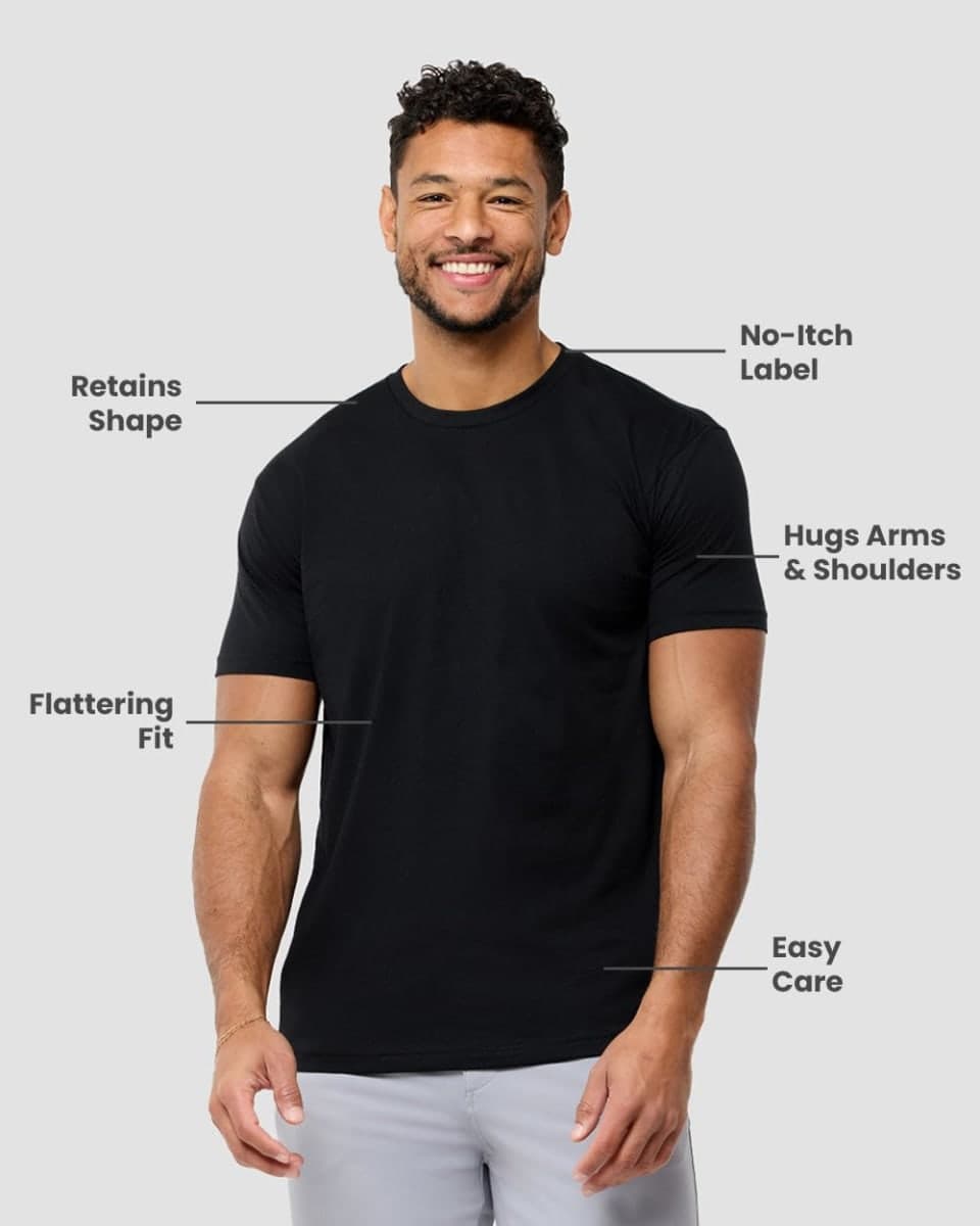 INTO THE AM Men's Plain Basic Tees 9 Pack Multipack - Fitted Crewneck Gym Classic Casual True Fashion Undershirts (Black/Black/Black/Charcoal/Charcoal/Charcoal/White/White/White, Large) thumbnail 4
