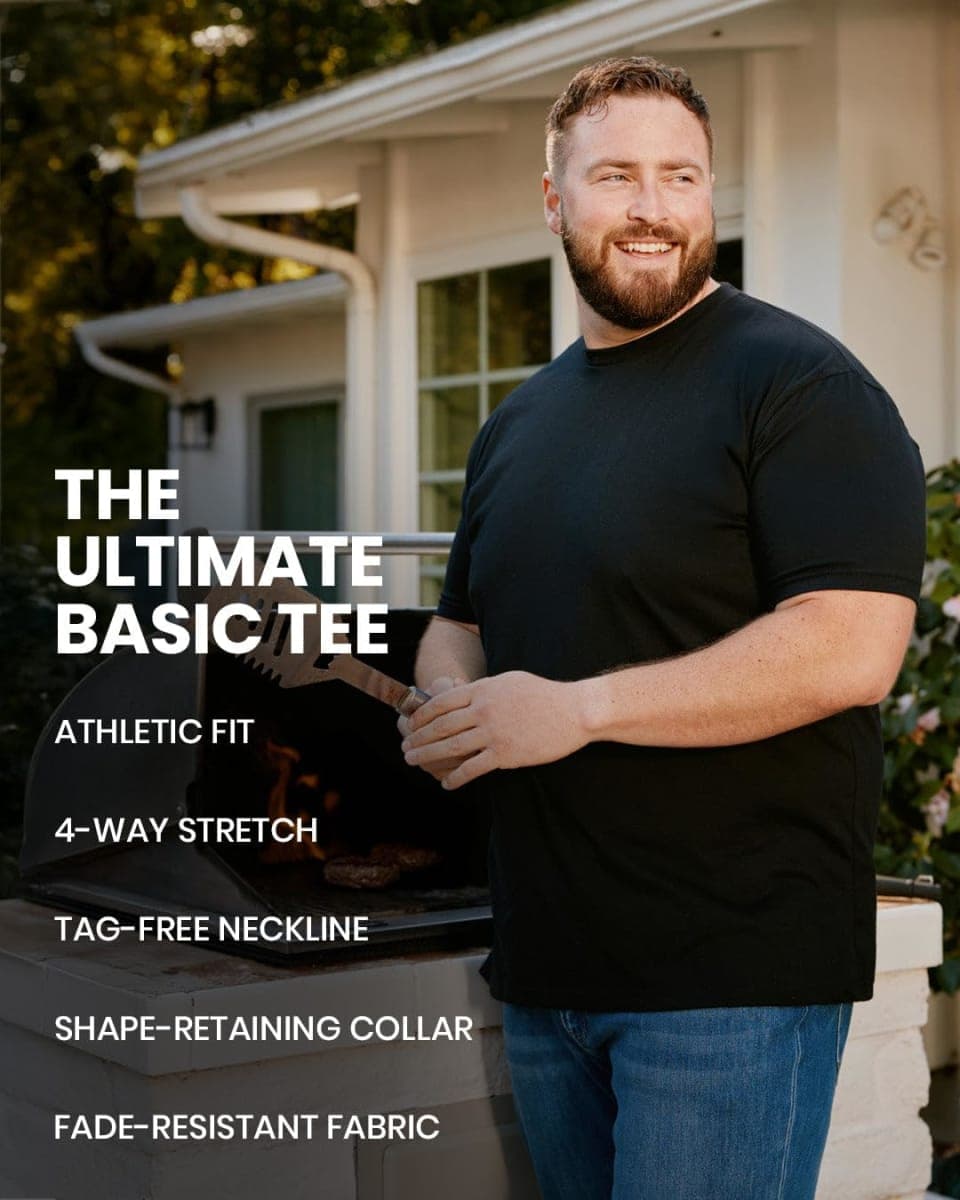 INTO THE AM Men's Plain Basic Tees 9 Pack Multipack - Fitted Crewneck Gym Classic Casual True Fashion Undershirts (Black/Black/Black/Charcoal/Charcoal/Charcoal/White/White/White, Large) thumbnail 5