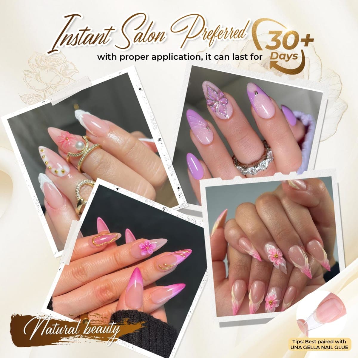 UNA GELLA Medium Stiletto Nails Press On 504Pcs Medium Stiletto Nail Tips Full Cover Pre-matte Almond Press On Nails Clear Fake False Nails For Nail Extensions Home Nail Art Salon 12 Sizes thumbnail 2