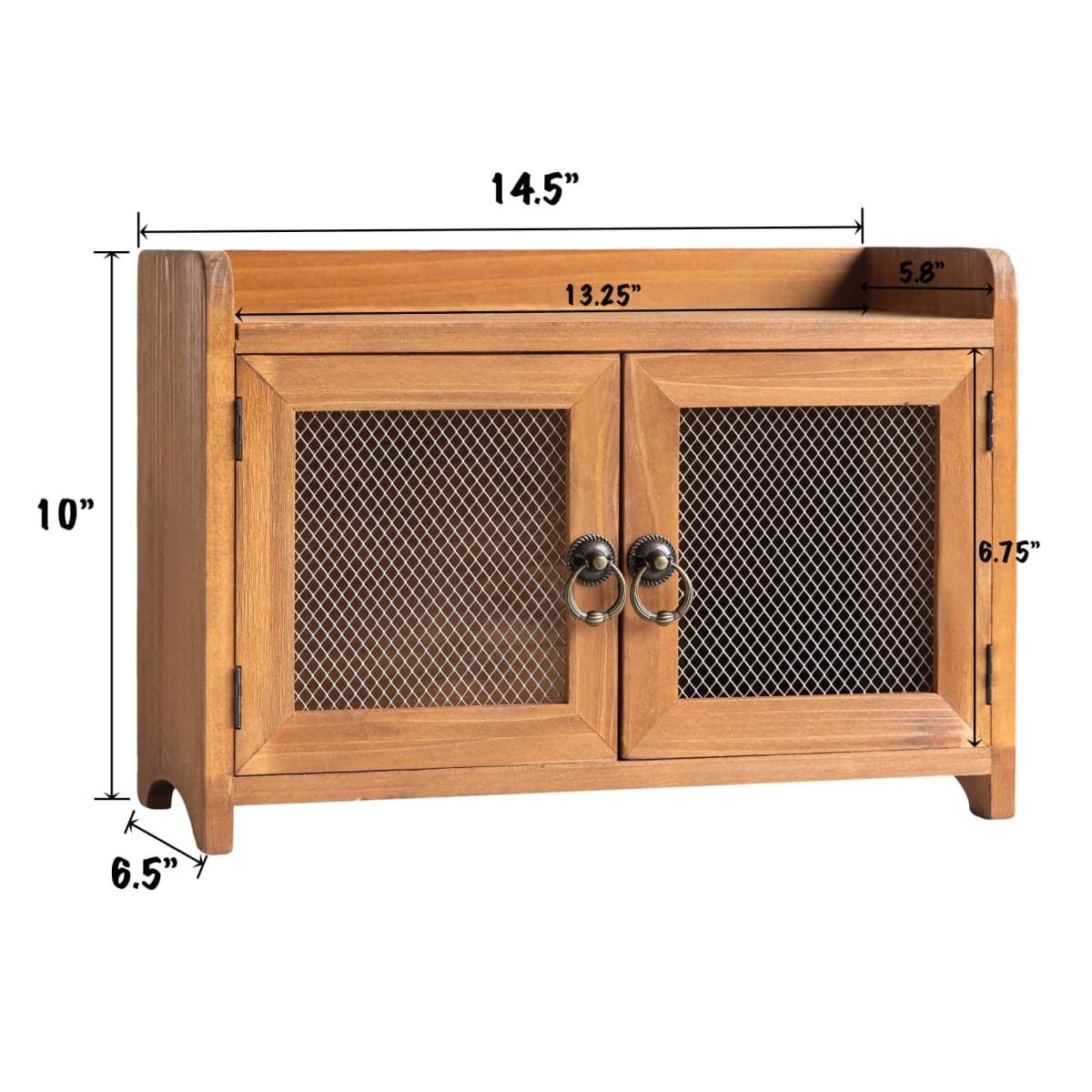 COLLECTIVE HOME - Storage Cabinet, Mini Countertop Cabinet, Wood Organizer for Kitchen Living Room Bedroom Bathroom Office with Magnetic Door, 14.5 x 6.5 x 10 (Brown) thumbnail 2