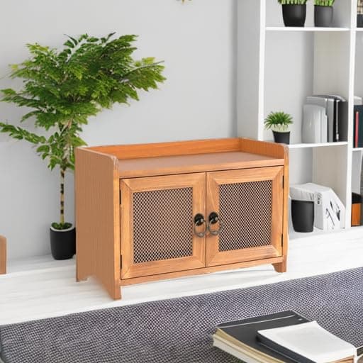COLLECTIVE HOME - Storage Cabinet, Mini Countertop Cabinet, Wood Organizer for Kitchen Living Room Bedroom Bathroom Office with Magnetic Door, 14.5 x 6.5 x 10 (Brown) thumbnail 5