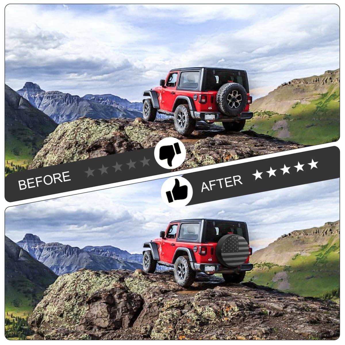 Spare Tire Cover for RV Trailer, Waterproof Leather Wheel Cover with American USA Flag, Camper Spare Tire Cover Fit for Jeep Wrangler Rv SUV Truck Travel Trailer 15" thumbnail 4