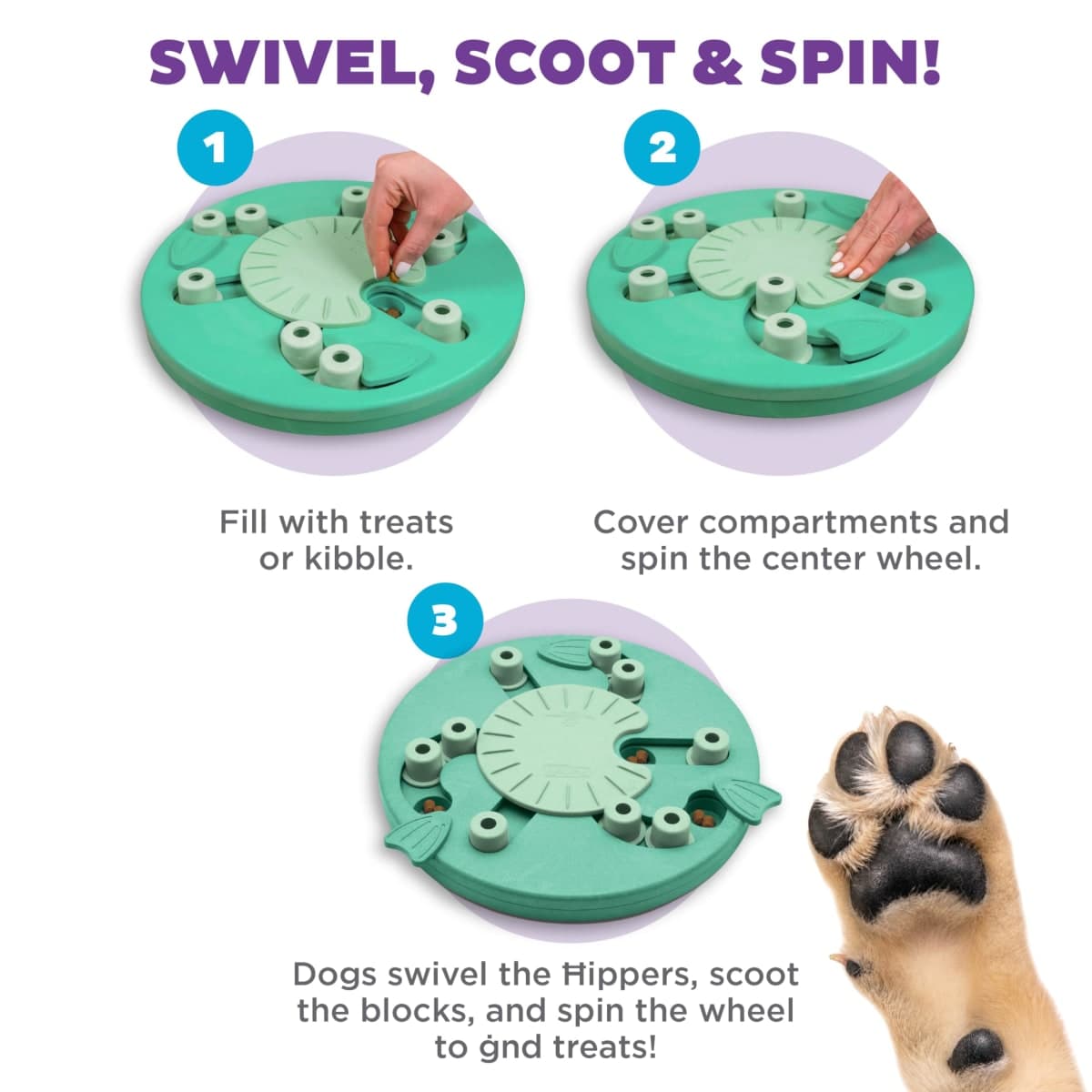 Outward Hound by Nina Ottosson Dog Worker Treat Puzzle Enrichment Toy, Level 3 Advanced, Green thumbnail 3