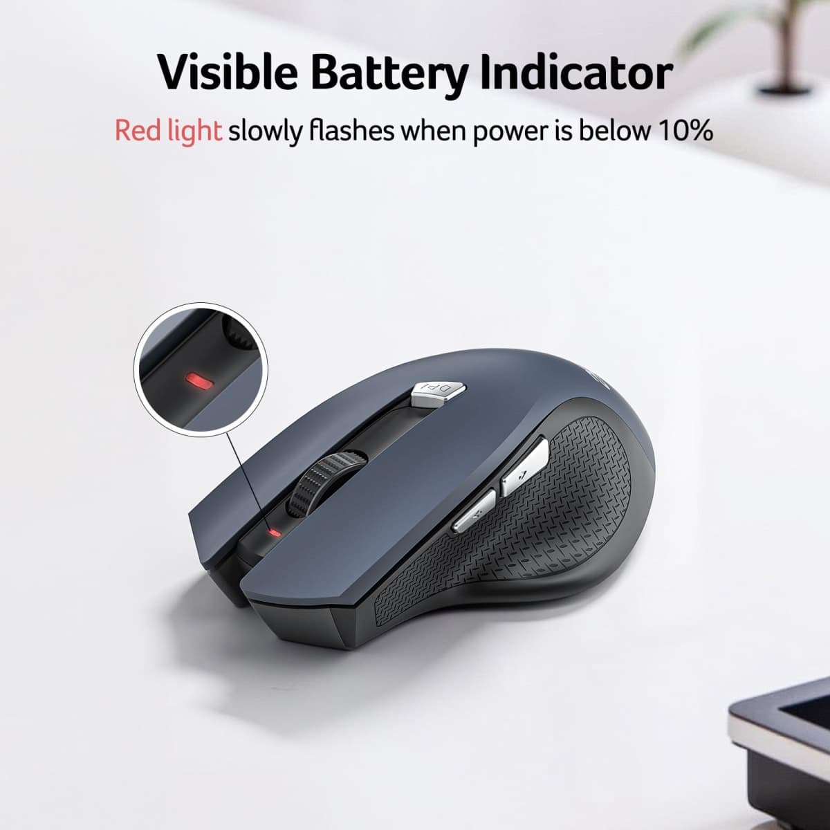 Acer Wireless Mouse for Laptop, 2.4GHz Computer Mouse Wireless with USB Receiver, Portable Cordless Mice, 3 Adjustable DPI Ergo USB Mice, 6 Buttons, Medium to Large Sized Hands for PC, Laptop, Desktop thumbnail 5
