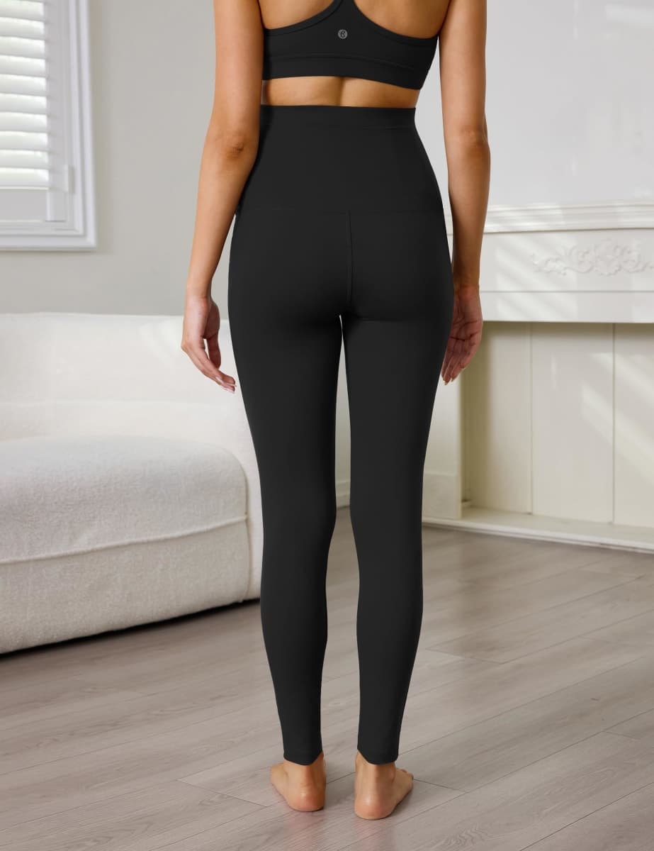 Buttergene 1 Pack Women's Maternity Leggings with Pockets Over The Belly Pregnancy Active Wear Workout Yoga Tights Pants, Black, Medium thumbnail 4