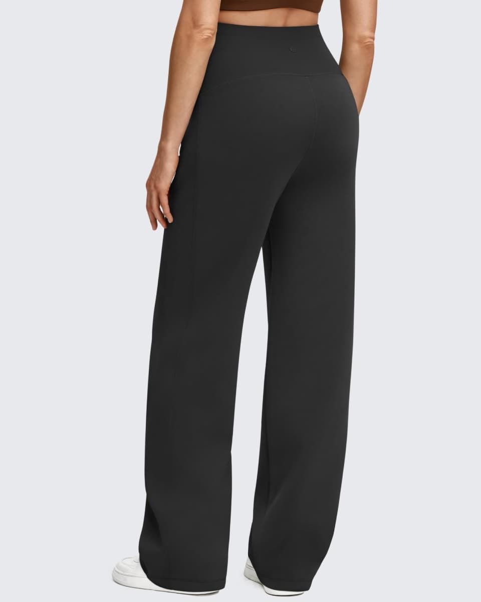G4Free Casual Maternity Yoga Dress Pants Stretchy Pregnancy Wide Leg Lounge Trousers, Black, Small Tall thumbnail 2