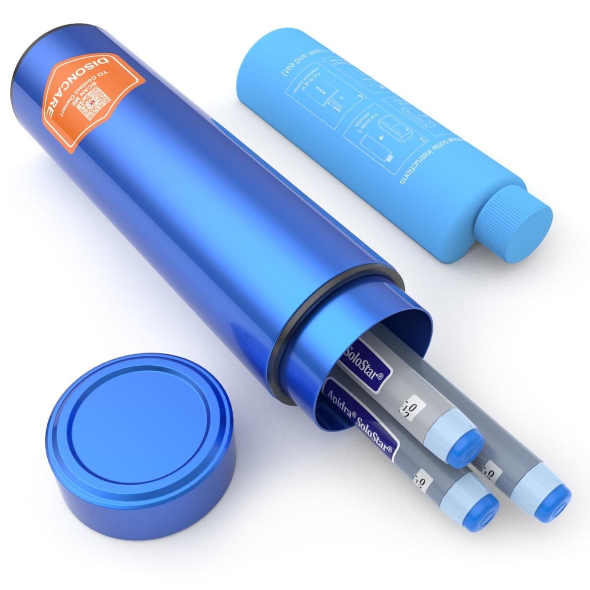 DISONCARE Diabetes Cooler Travel Case,Diabetic Cooling Case,Insulin Cooler Travel Case,Keep Cool 33+Hrs-Blue